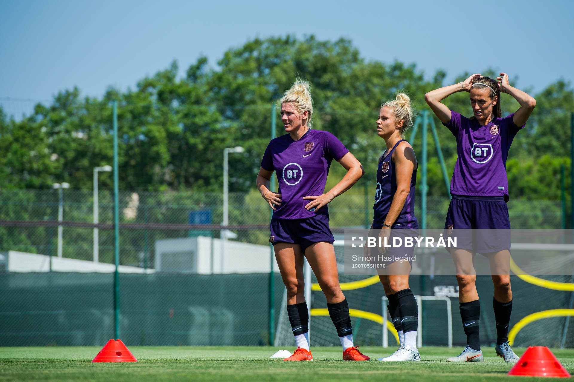 Millie Bright, Rachel Ann Daly and Jill Scott of Englad