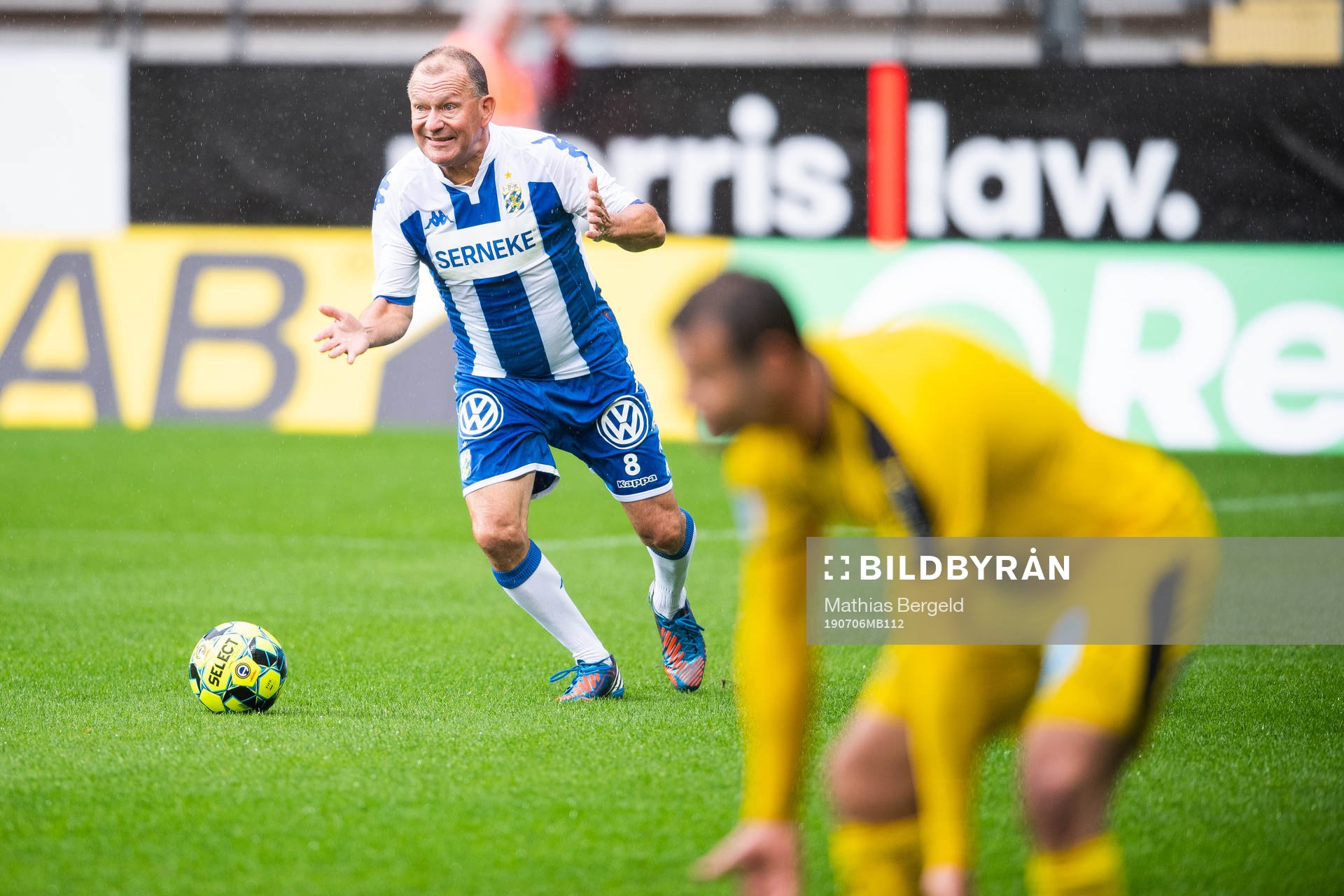IFK Göteborgs Legends Stig Fredriksson under en välgörenhetsmatch för ALS-forskning inför fotbollsmatchen i Allsvenskan mellan IFK Göteborg och GIF Sundsvall den 6 juli 2019 i Göteborg.