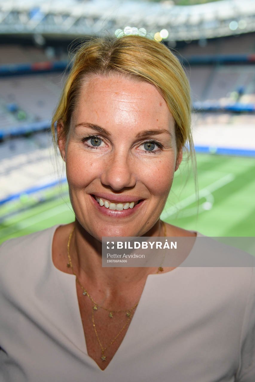 Hanna Marklund, commentator of TV4/ Cmore ahead the FIFA