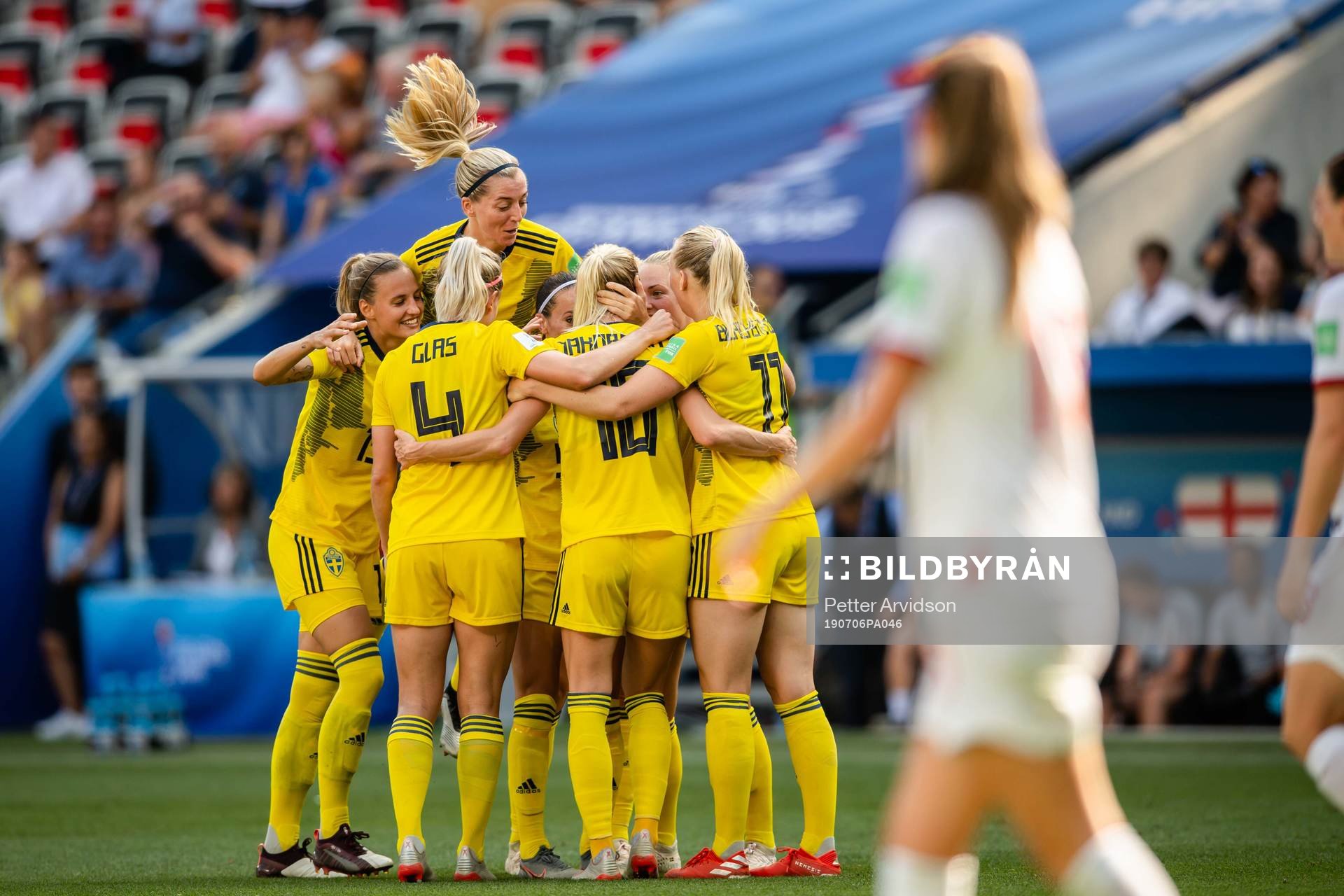 Sofia Jakobsson of Sweden celebrate with Linda Sembrant and