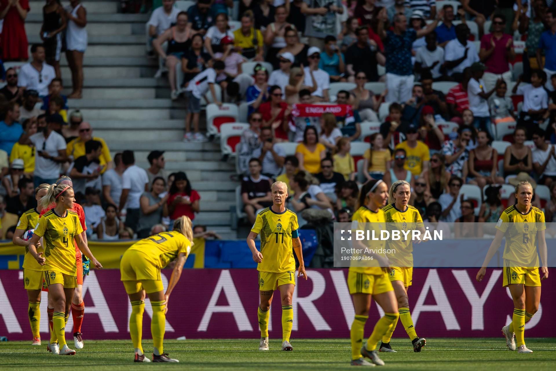 Caroline Seger of Sweden look dejected