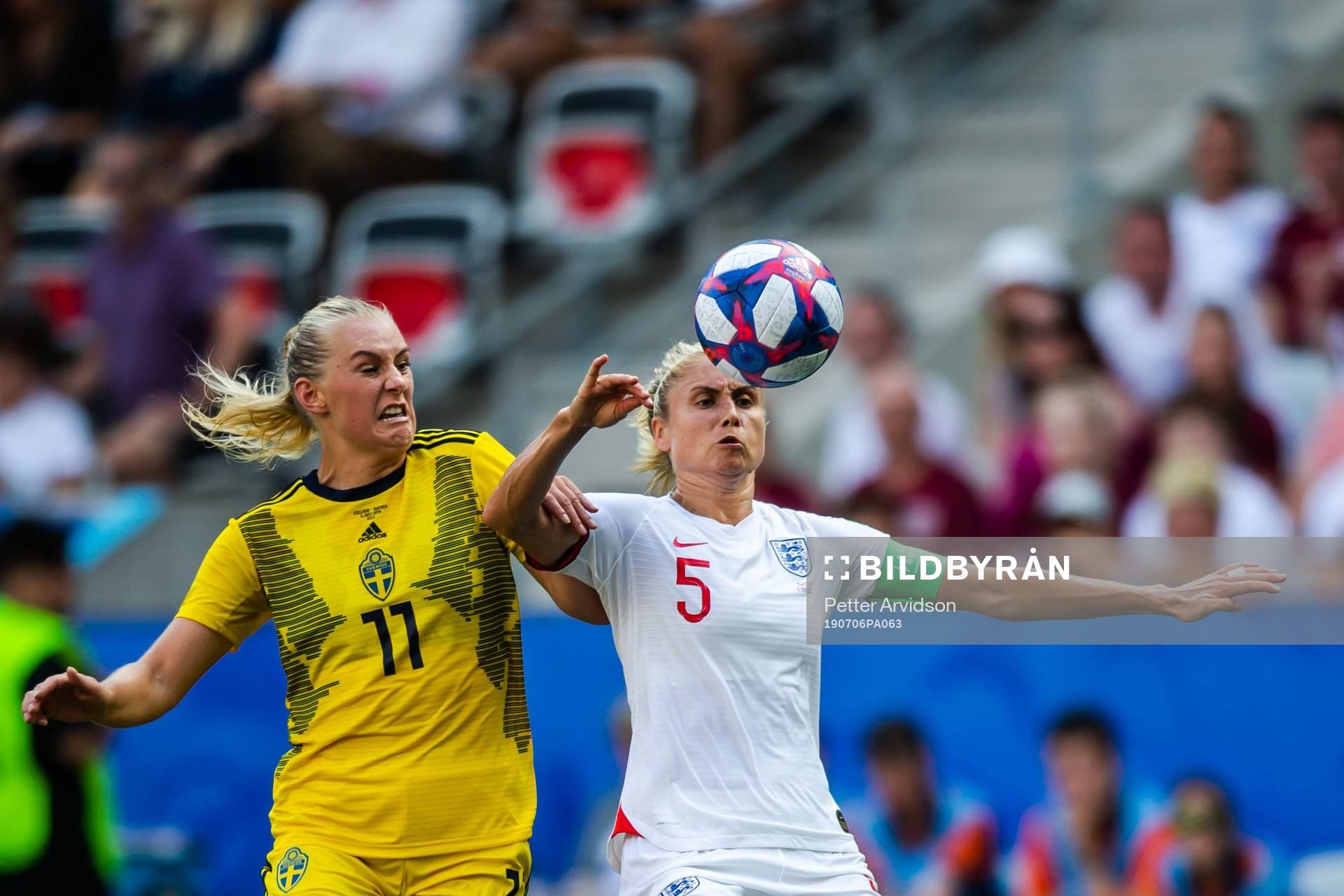 Stina Blackstenius of Sweden and Stephanie Houghton of
