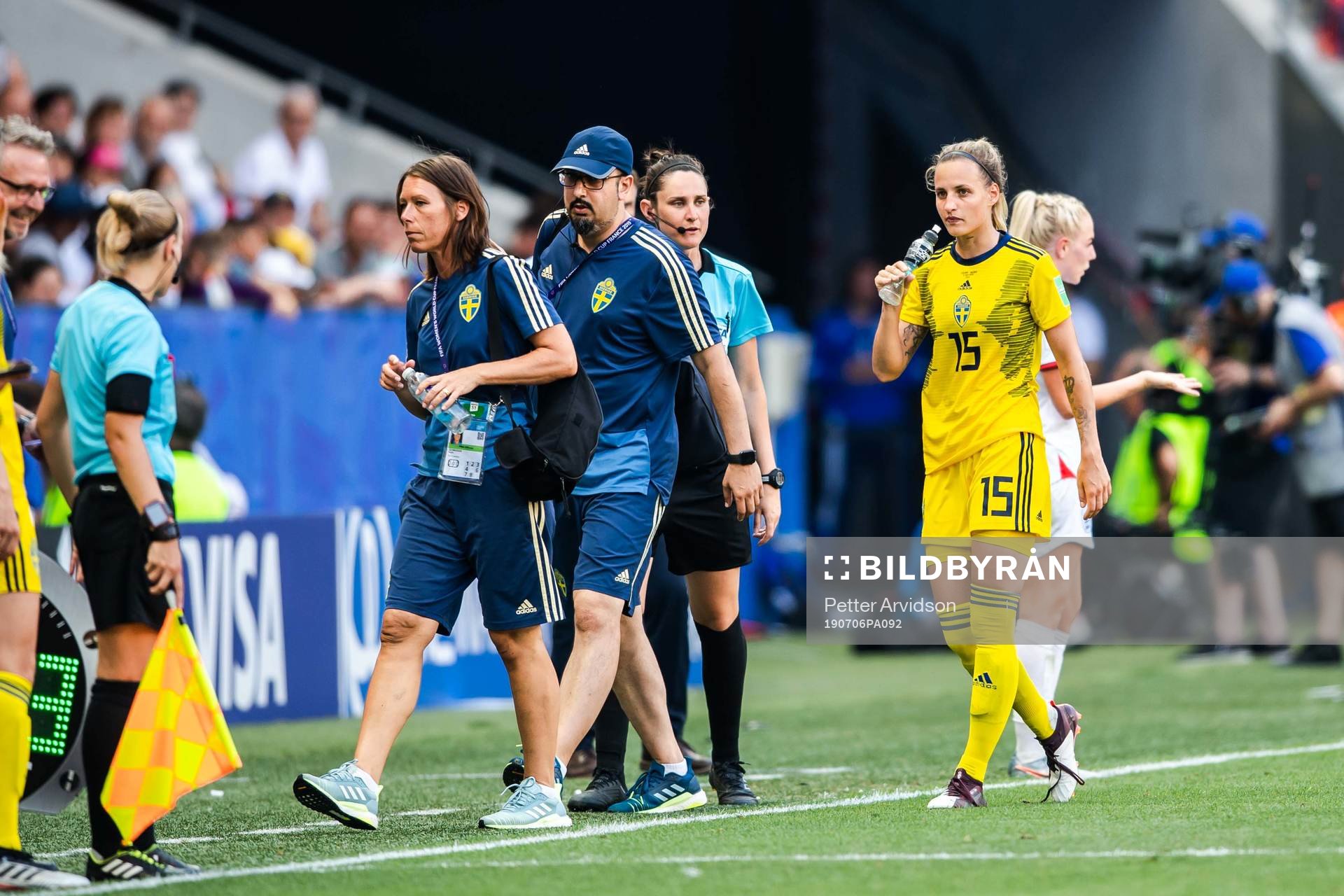 Nathalie Björn of Sweden leaves the pitch