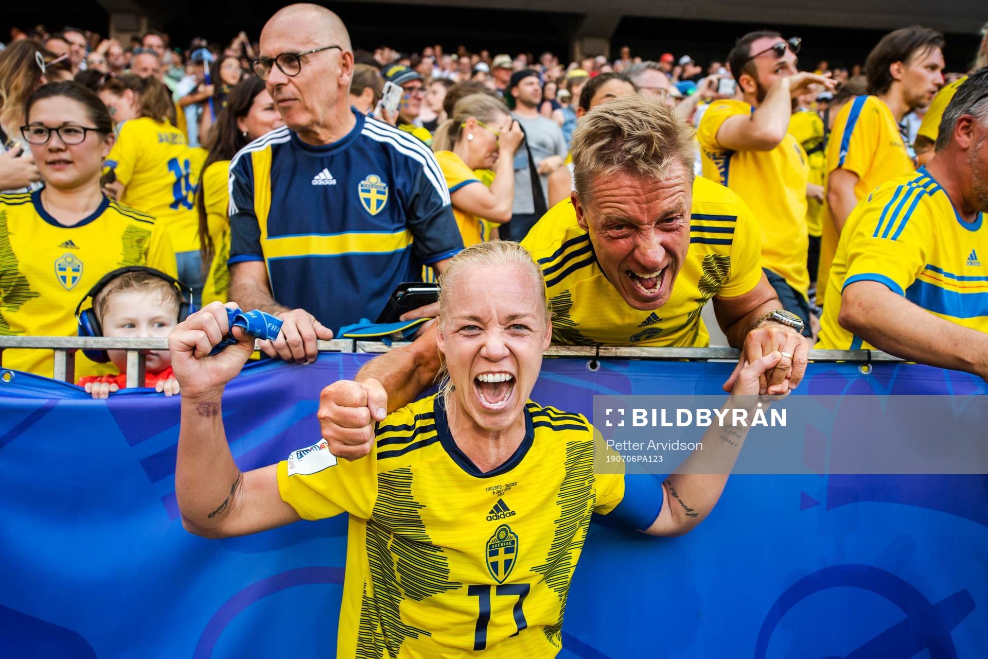 Caroline Seger of Sweden celebrate