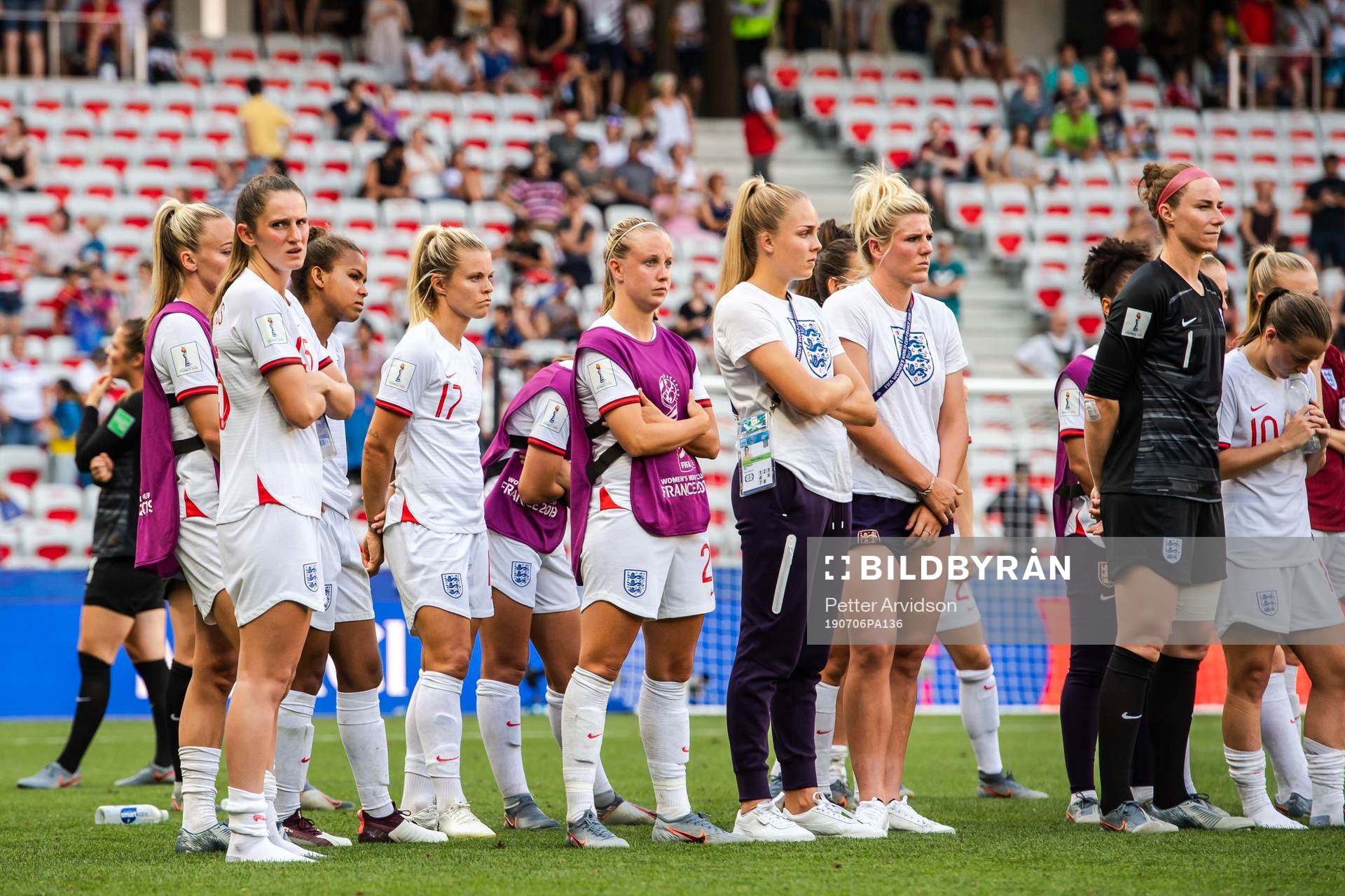 Players of England look dejected