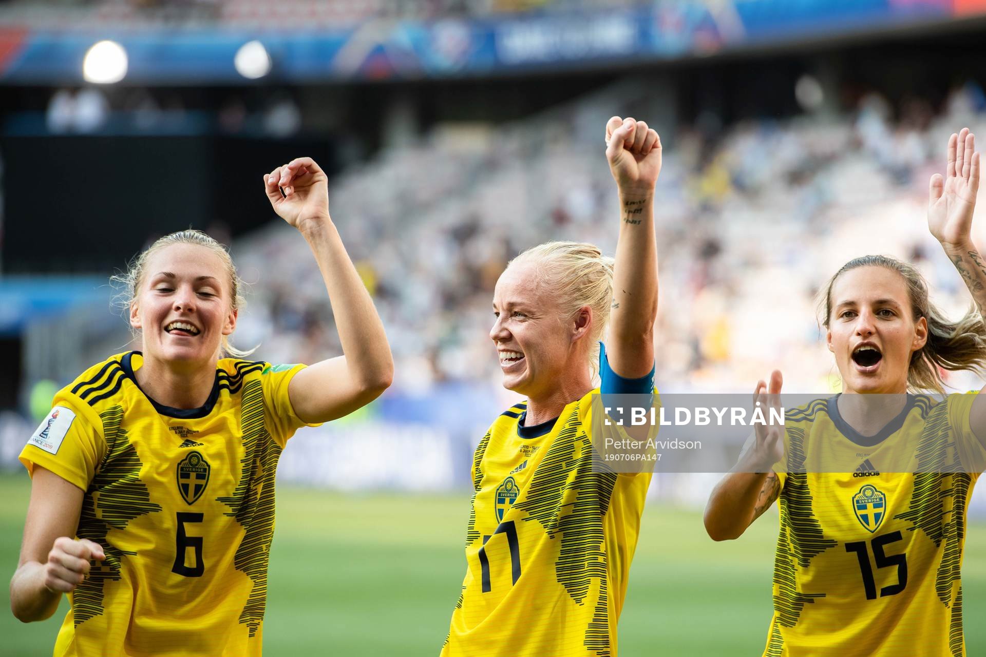 Magdalena Eriksson, Caroline Seger and Nathalie Björn of