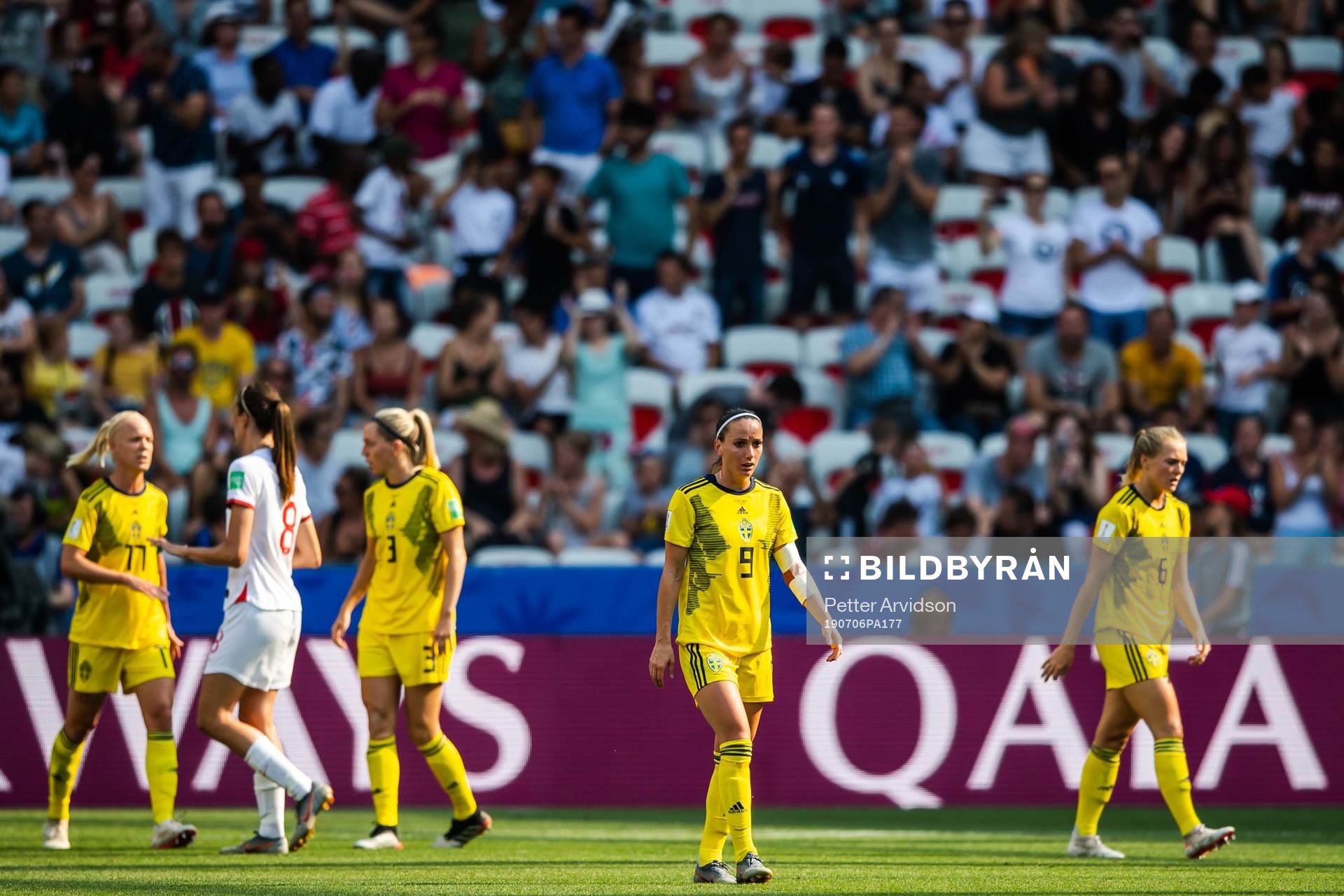 Kosovare Asllani of Sweden looks dejected