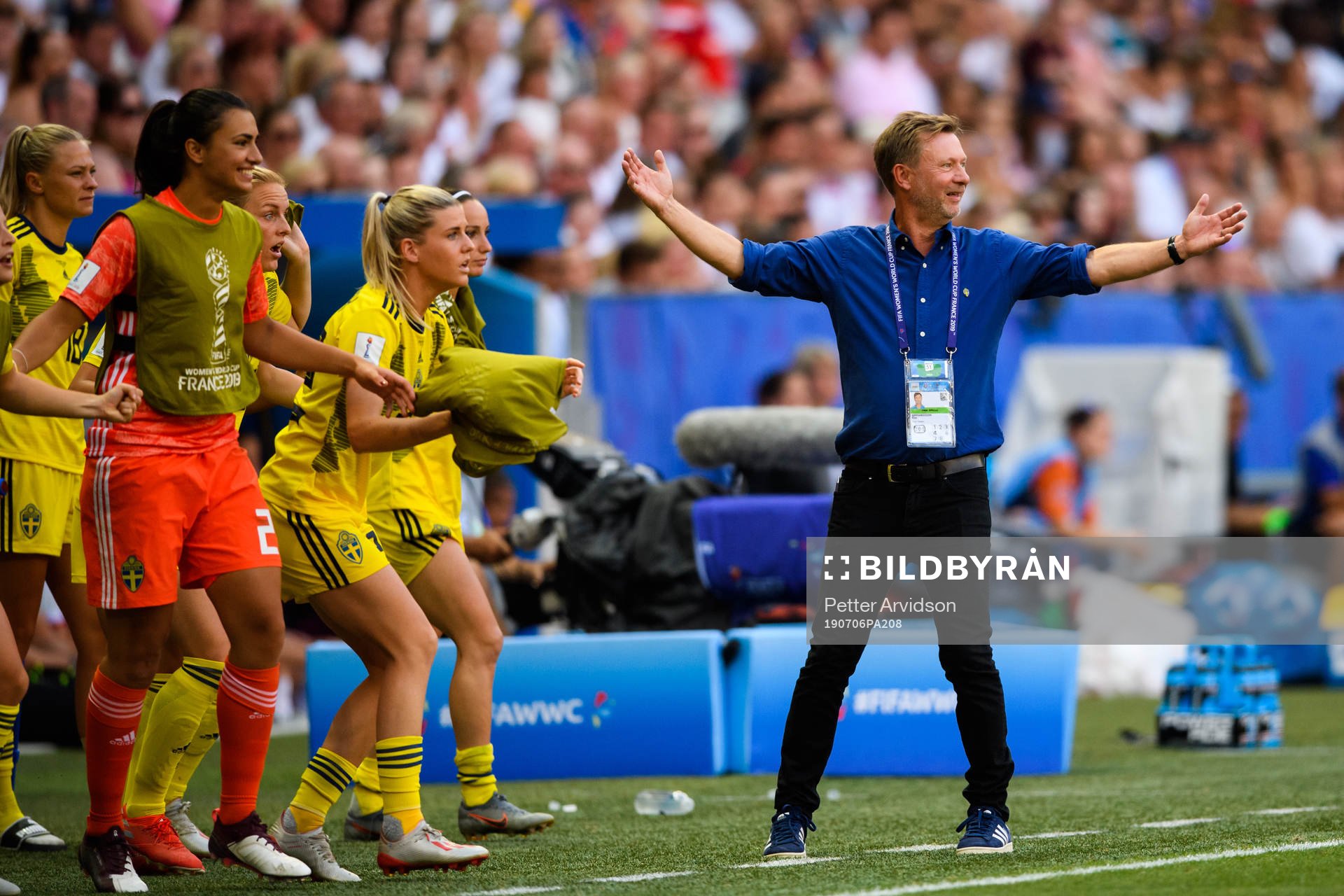 Peter Gerhardsson, Head coach of Sweden celebrate at the