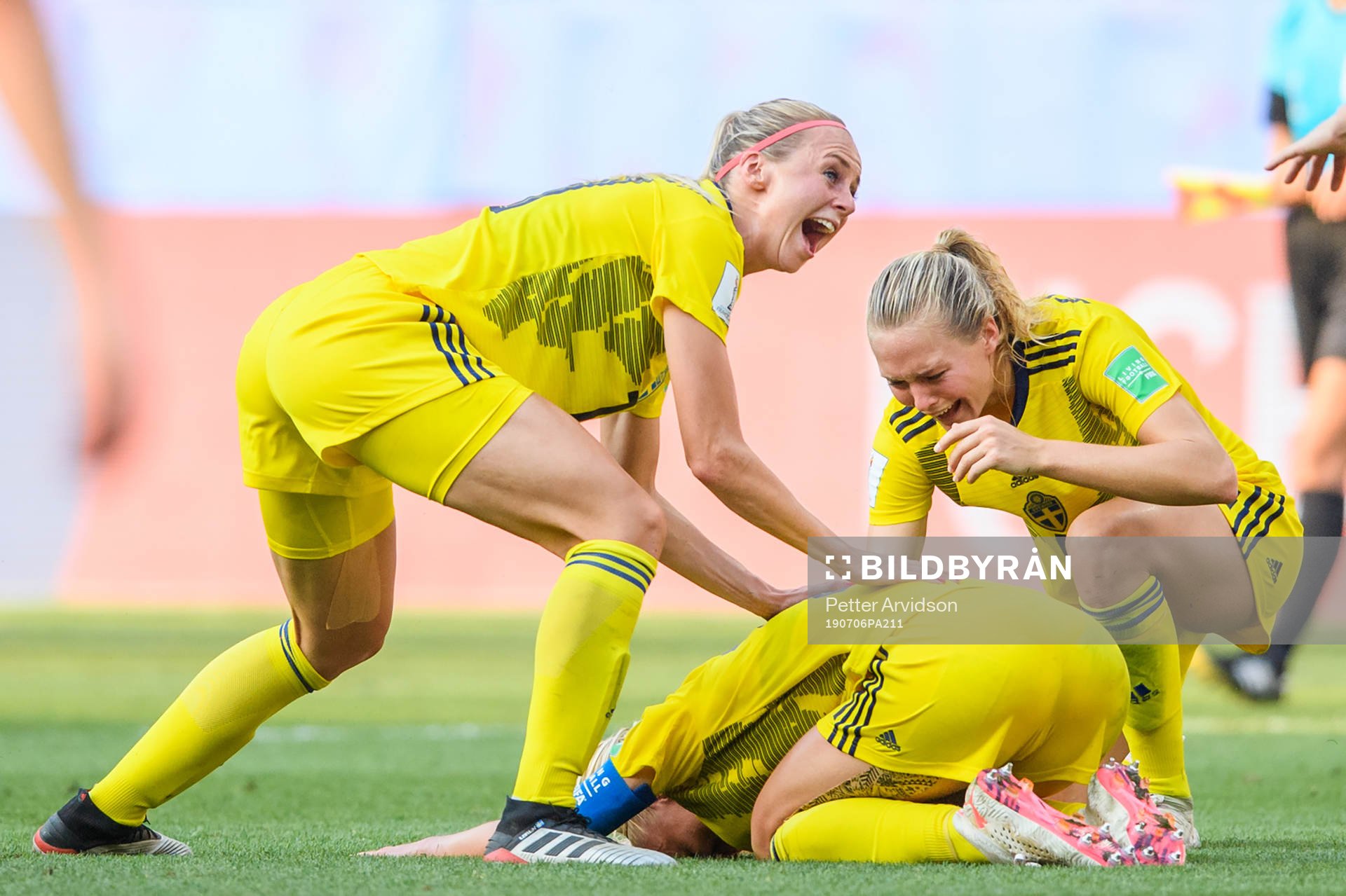 Amanda Ilestedt, Caroline Seger and Magdalena Eriksson of