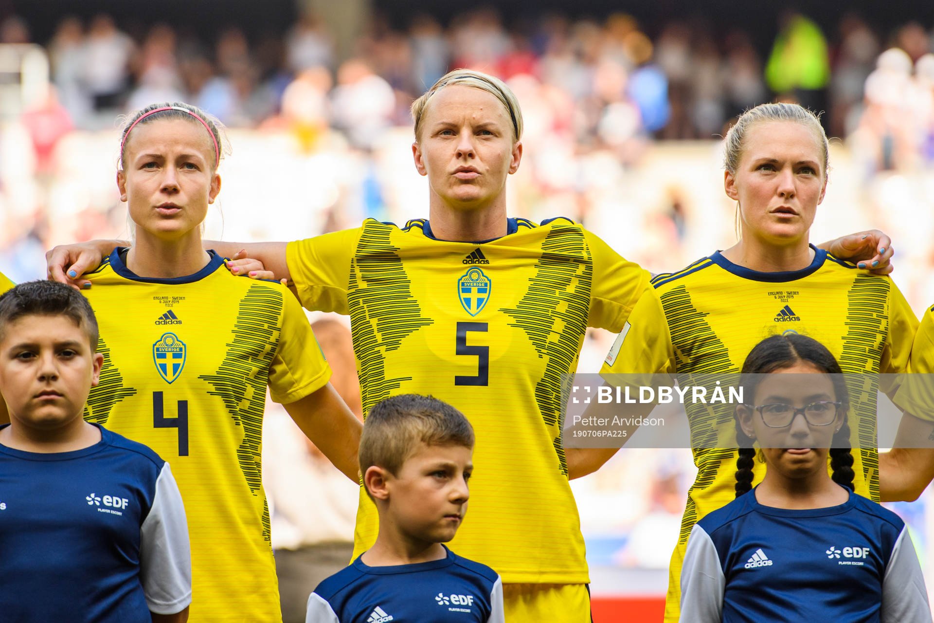 Hanna Glas, Nilla Fischer and Magdalena Eriksson of Sweden