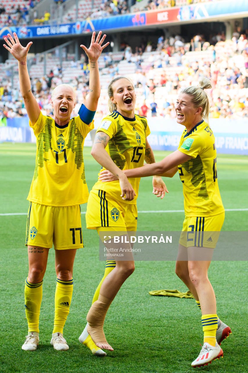 Caroline Seger, Nathalie Björn and Olivia Schough of
