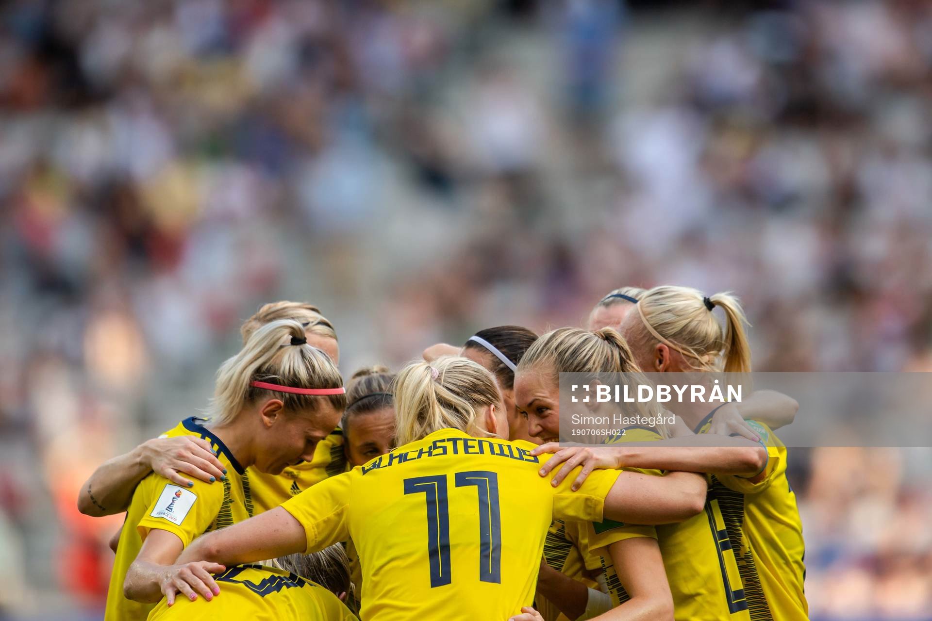 Sofia Jakobsson of Sweden celebrate with teammates