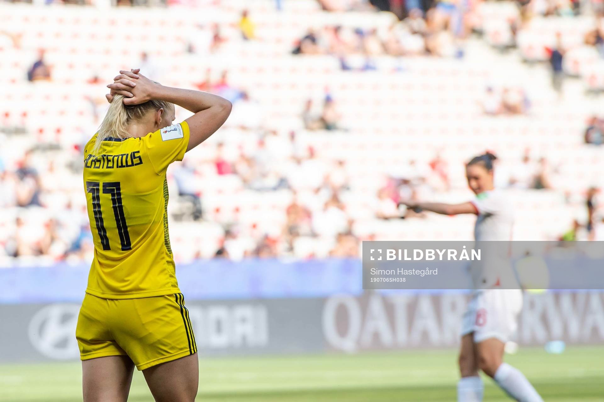 Stina Blackstenius of Sweden look dejected