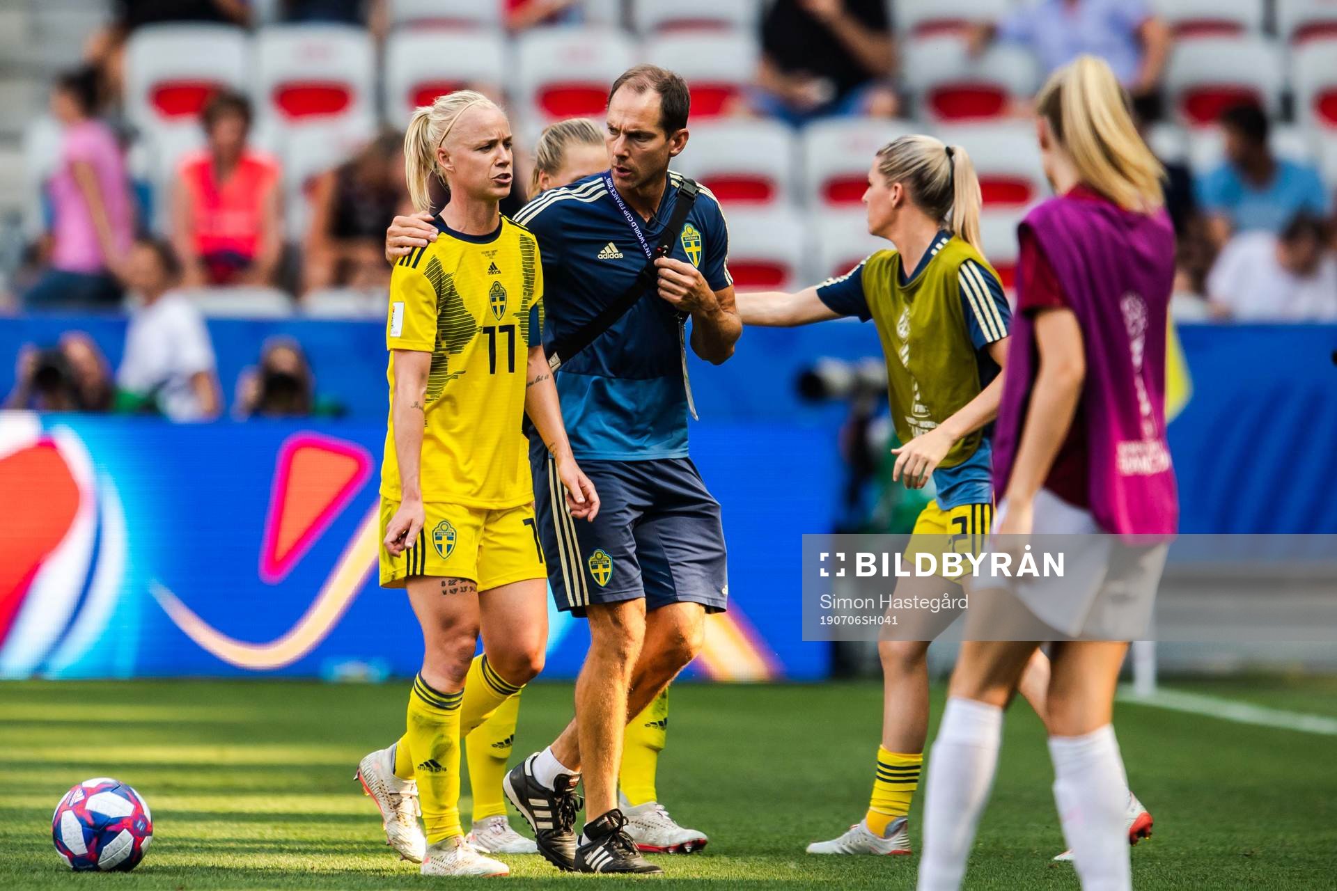 Caroline Seger of Sweden looks dejected