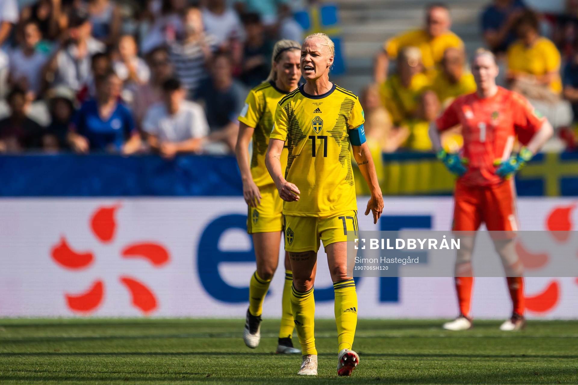 Caroline Seger of Sweden reacts