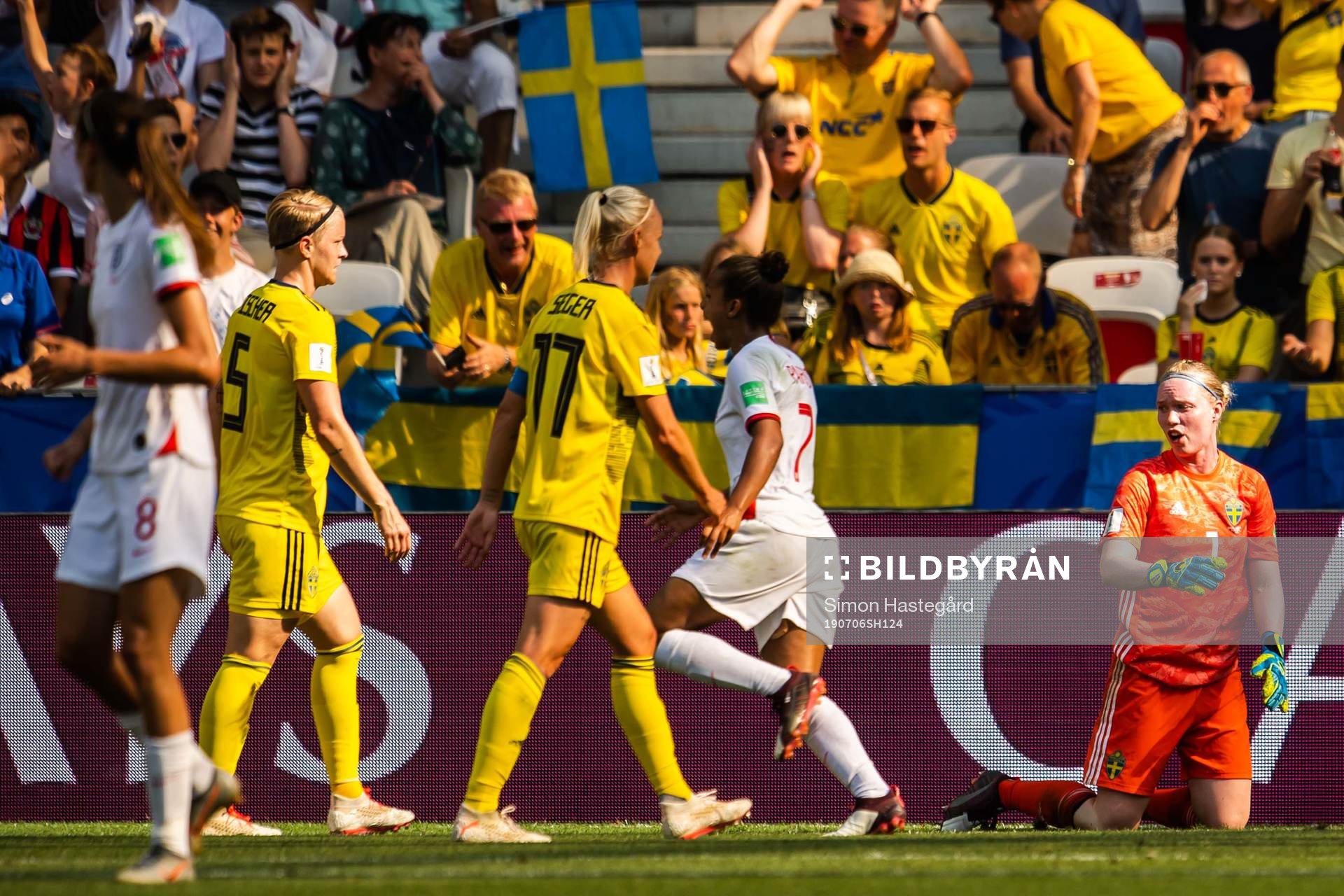Goalkeeper Hedvig Lindahl of Sweden looks dejected