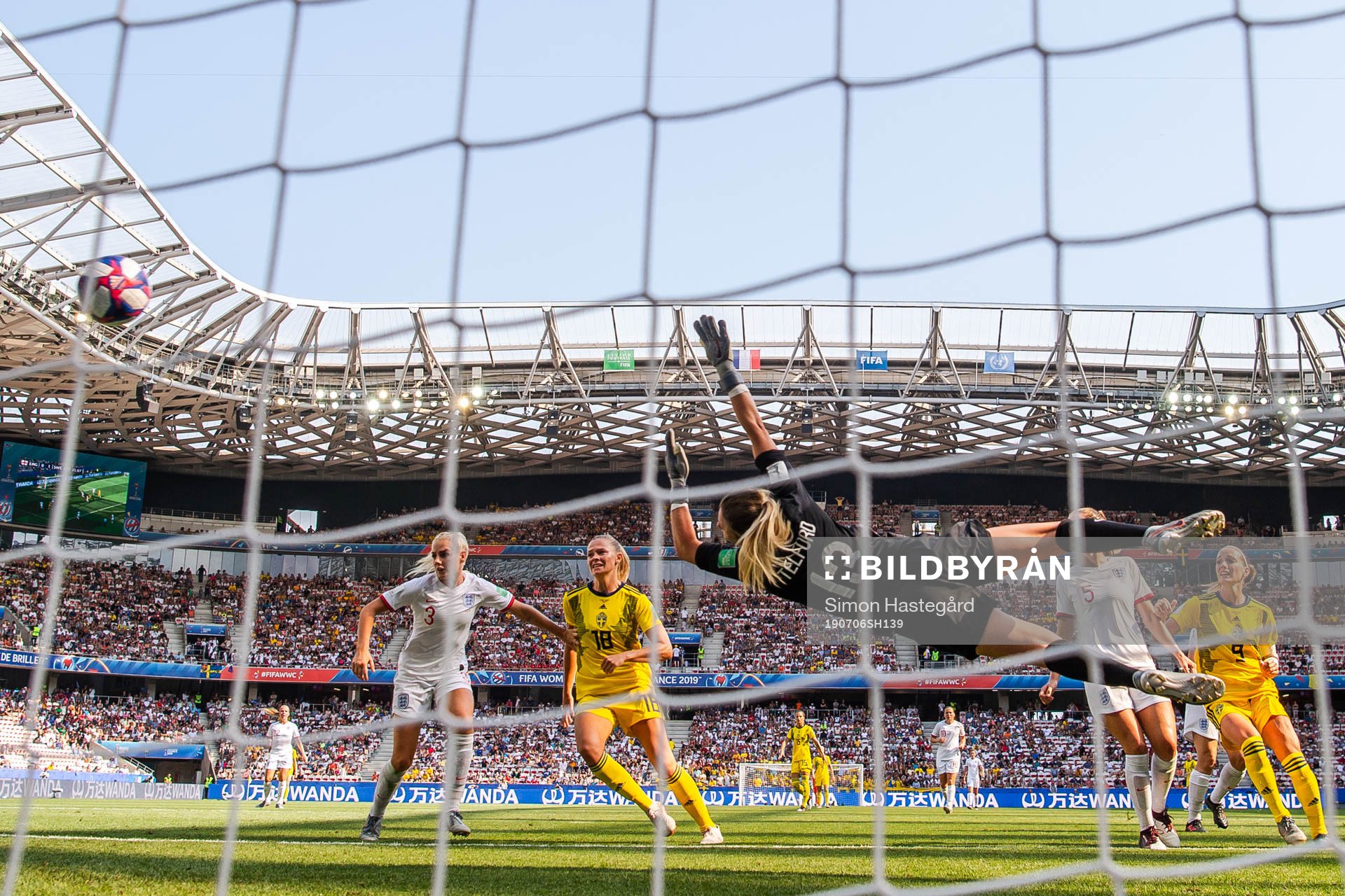 Sofia Jakobsson of Sweden , not pictured, scores the 0-2