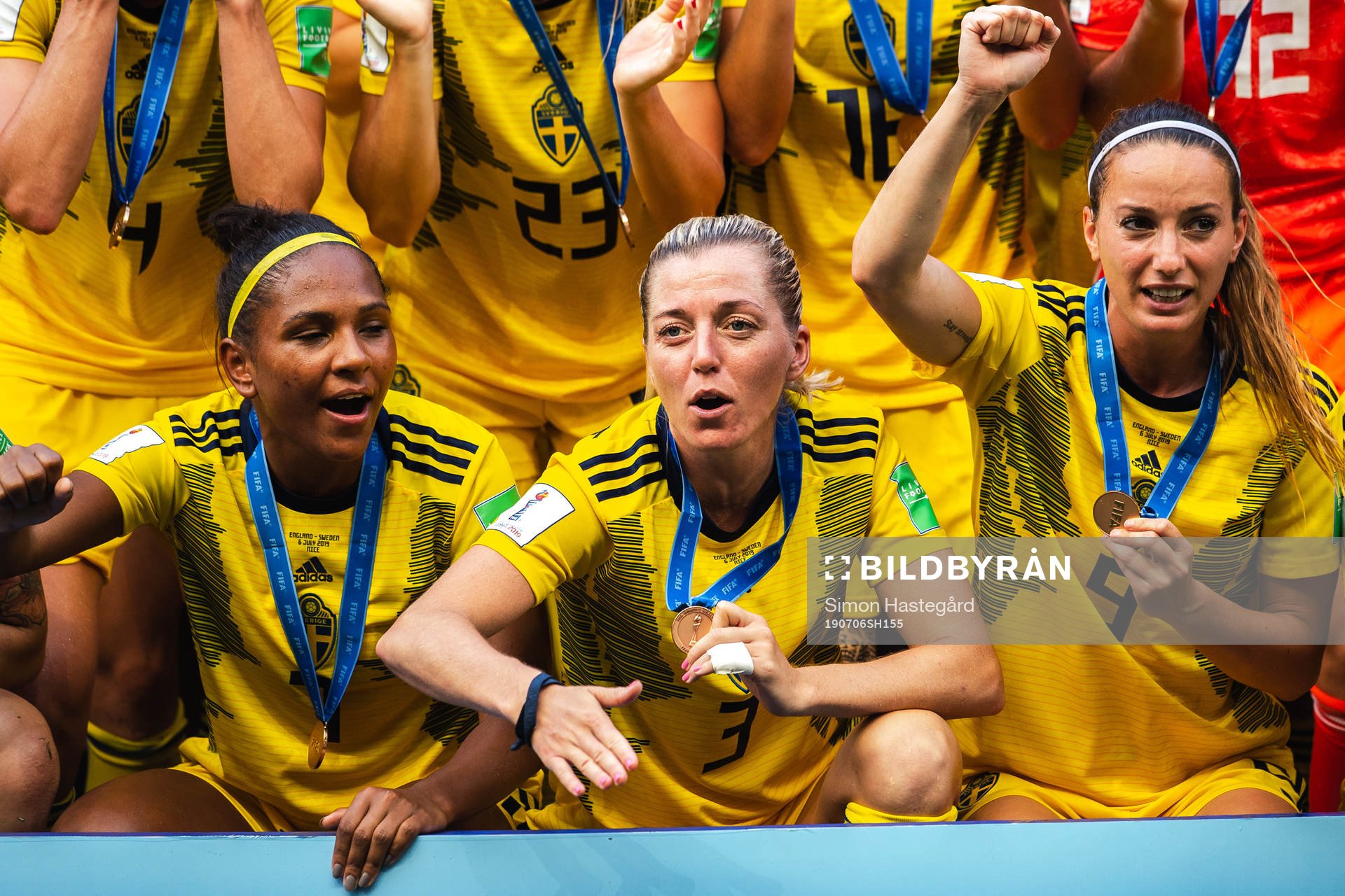 Madelen Janogy , Linda Sembrant and Kosovare Asllani of