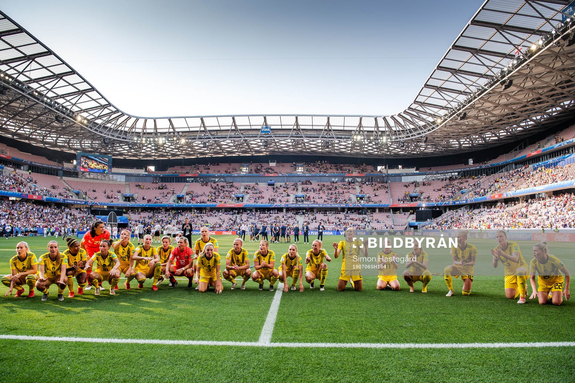 Players of Sweden celebrate
