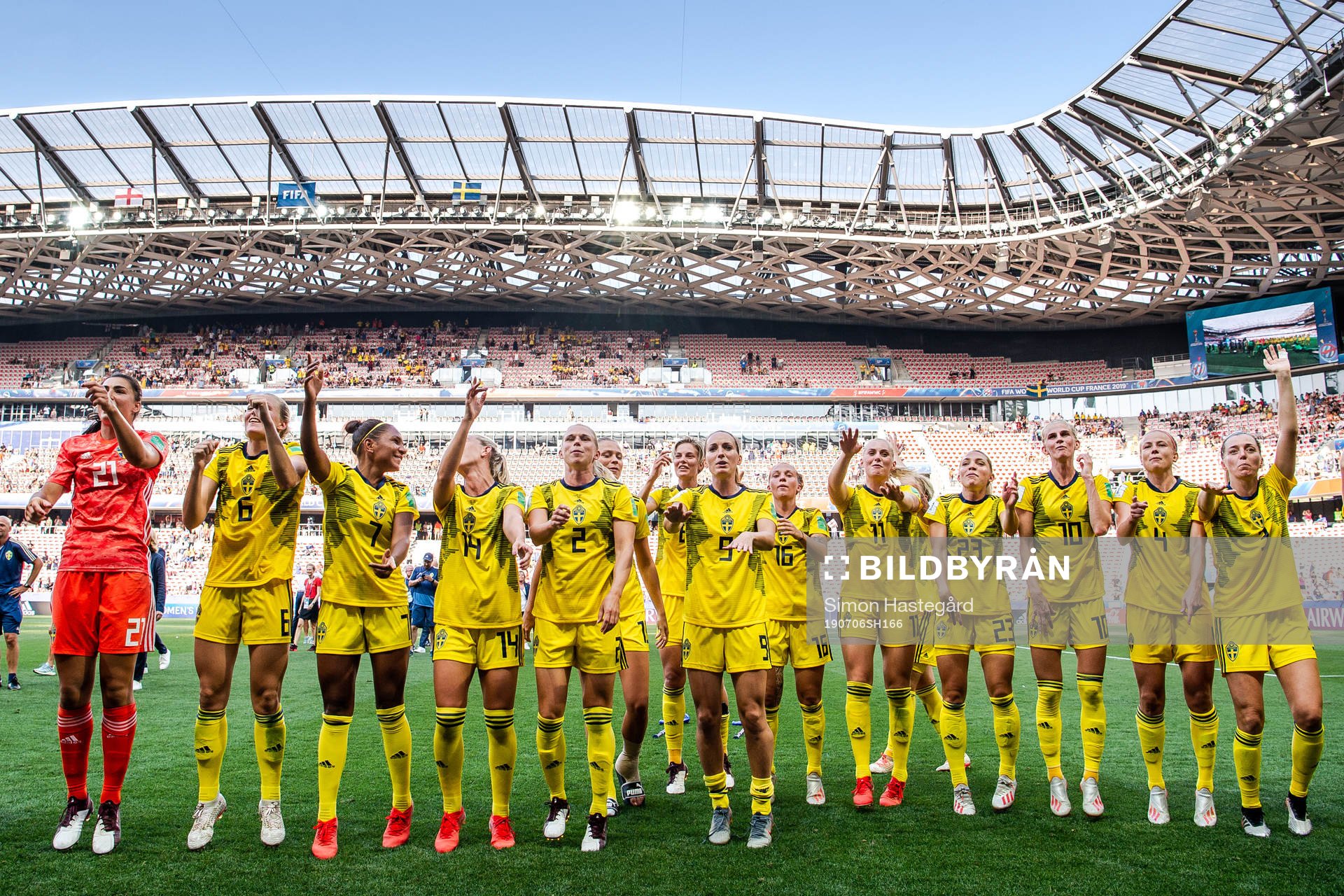 Players of Sweden celebrate