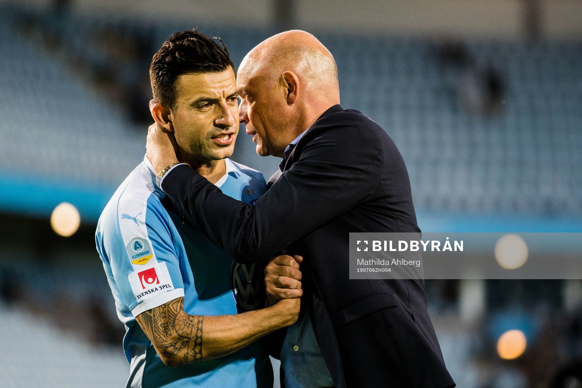 Malmö FFs Behrang Safari och tränare Uwe Rösler