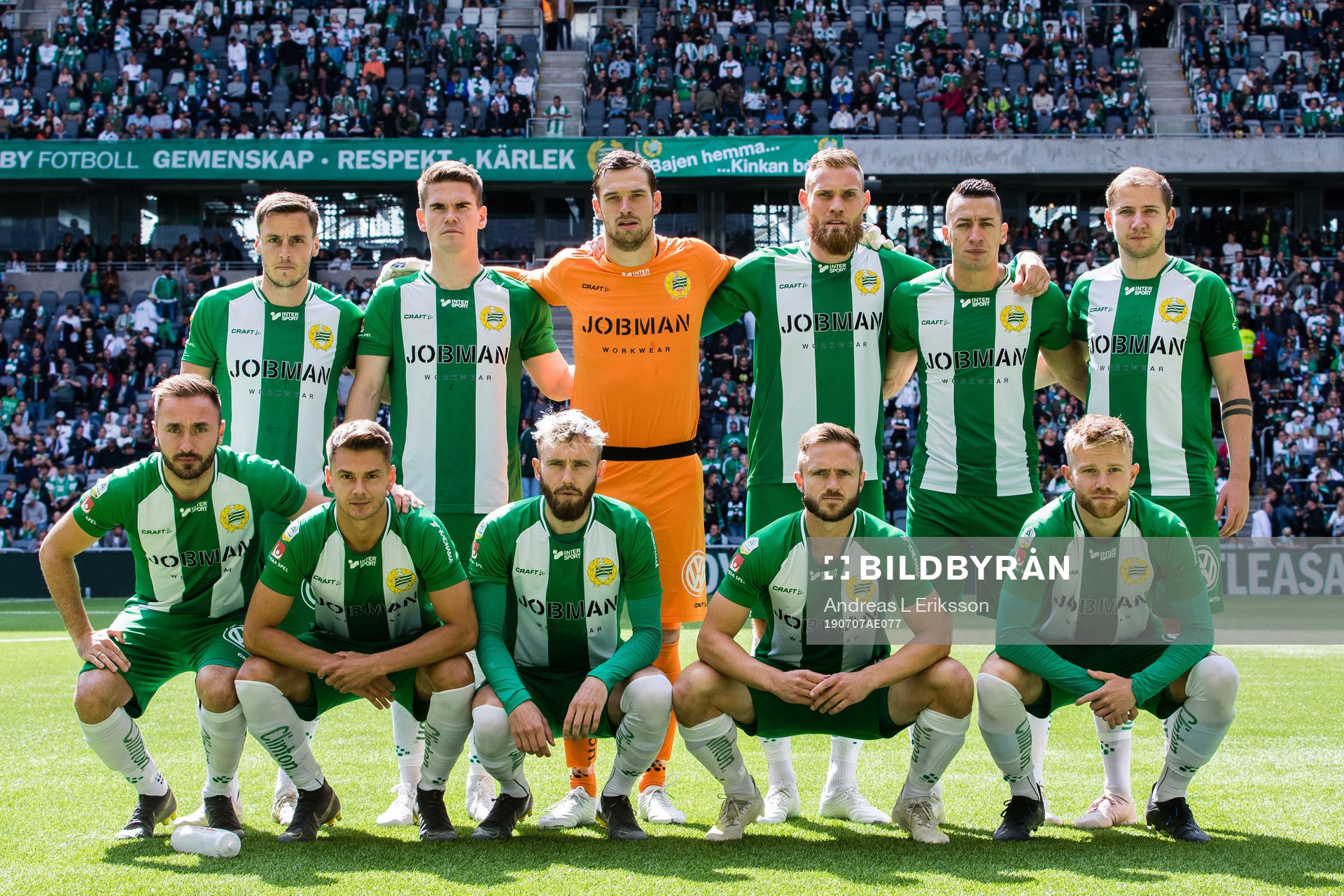 Hammarbys startelva innan fotbollsmatchen i Allsvenskan