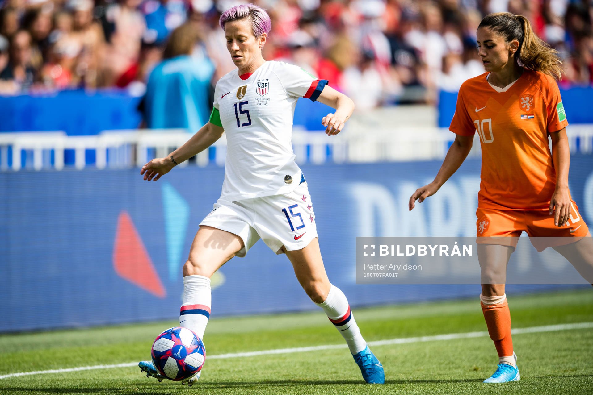 Megan Rapinoe of USA and Daniëlle Van De Donk of