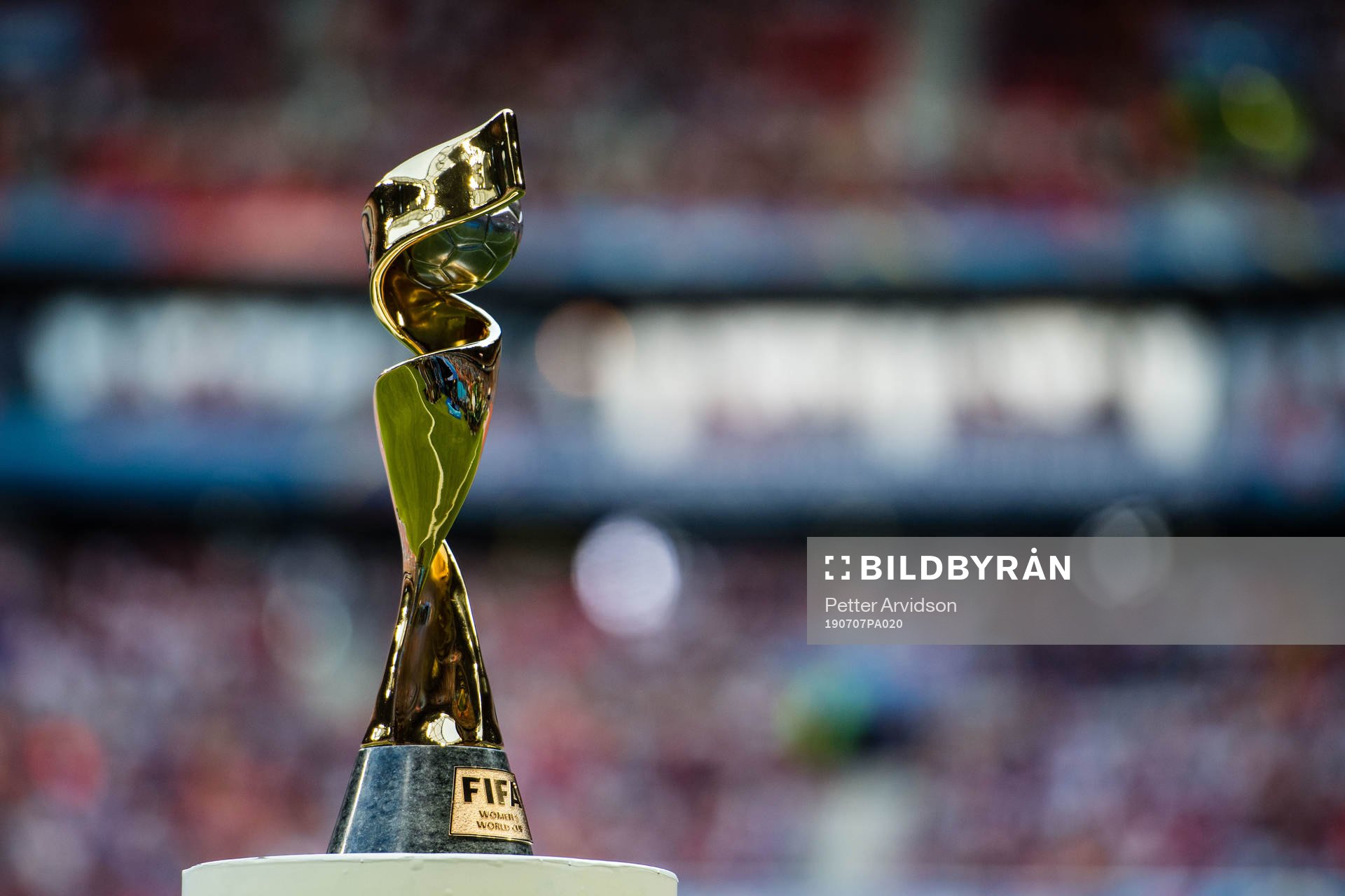 The trophy of the FIFA Women's World Cup final between USA
