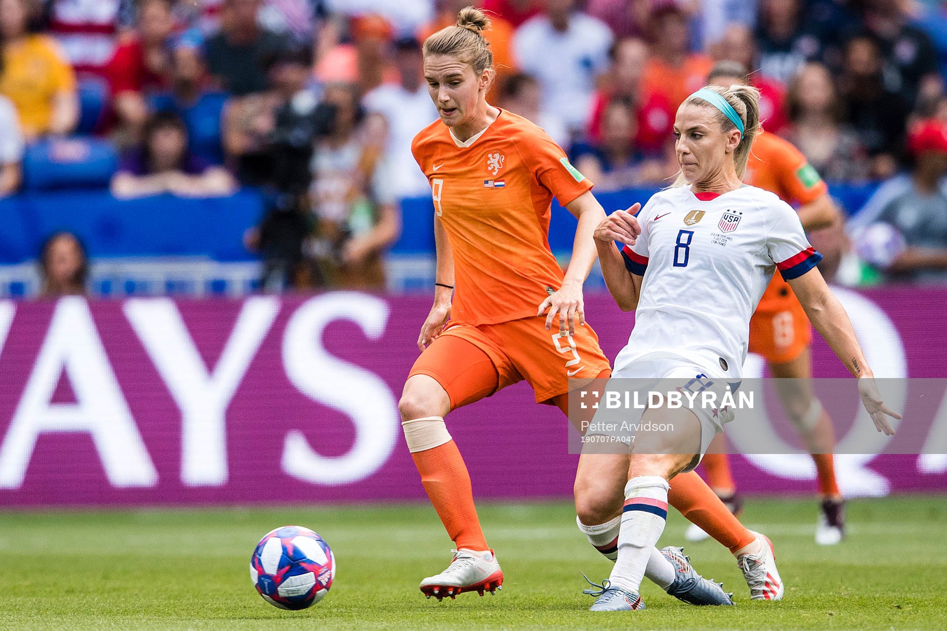 Julie Ertz of USA and Anna Margaretha Marina Astrid Miedema
