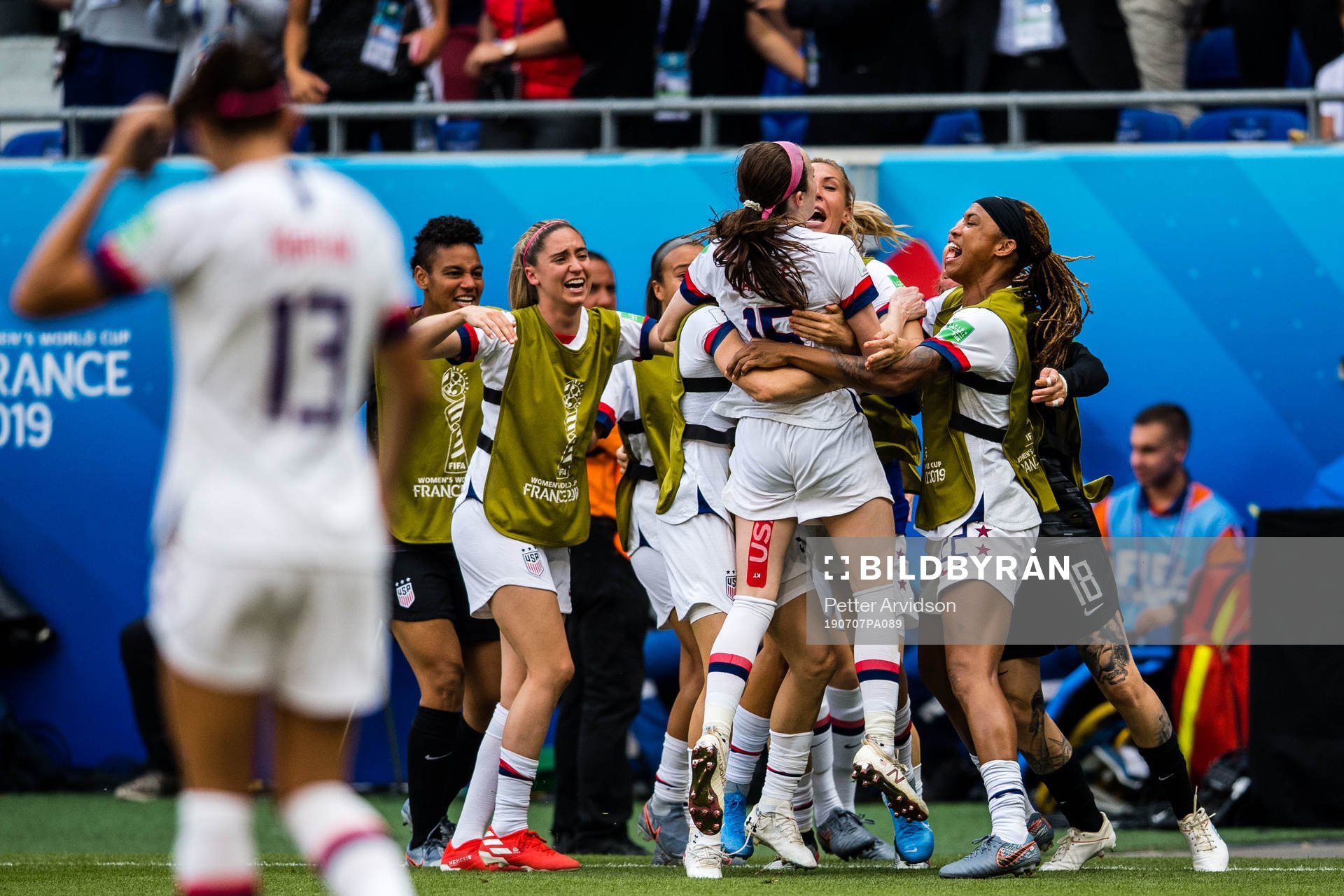 Rose Lavelle of USA celebrates scoring 2-0