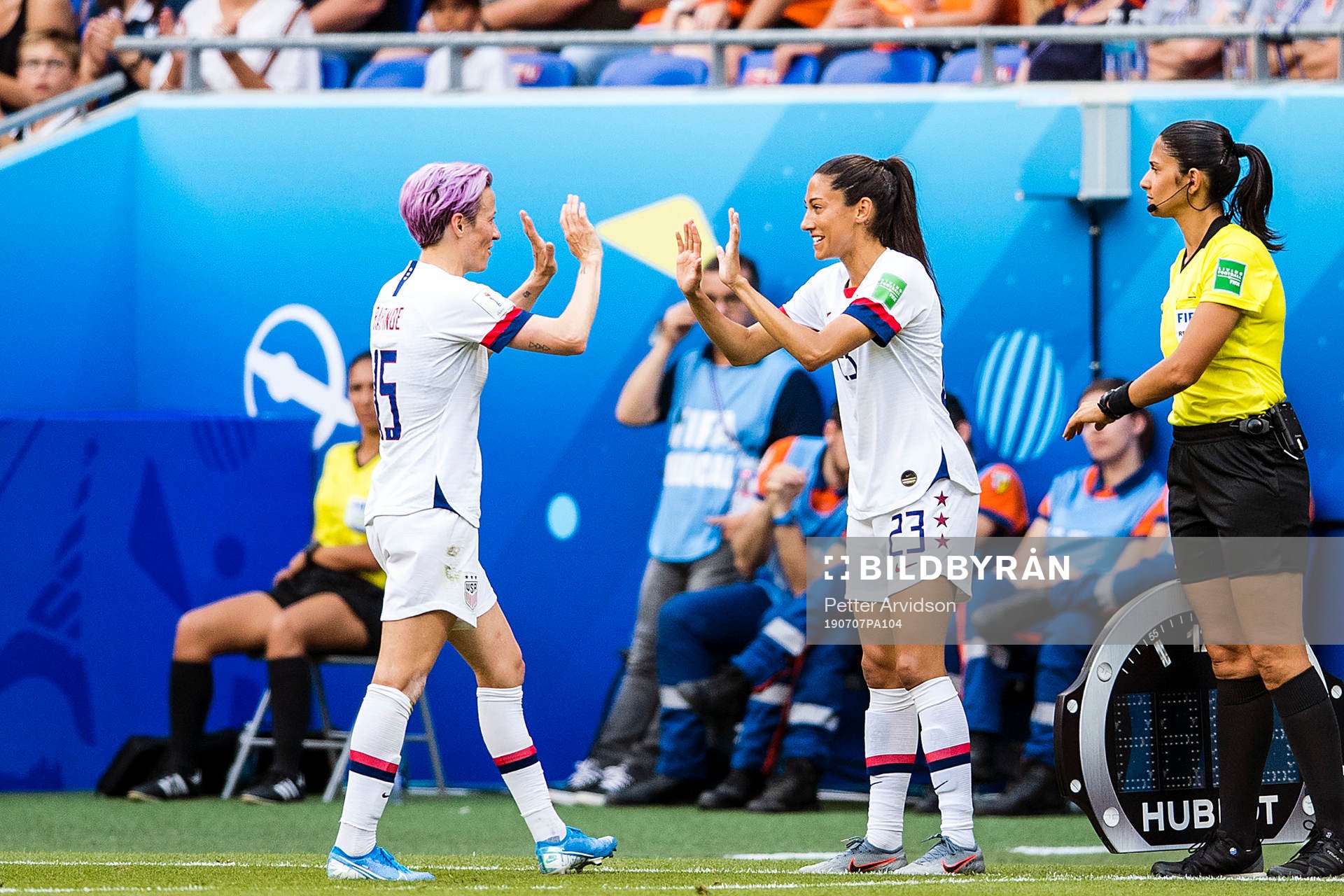 Megan Rapinoe of USA leaves the pitch