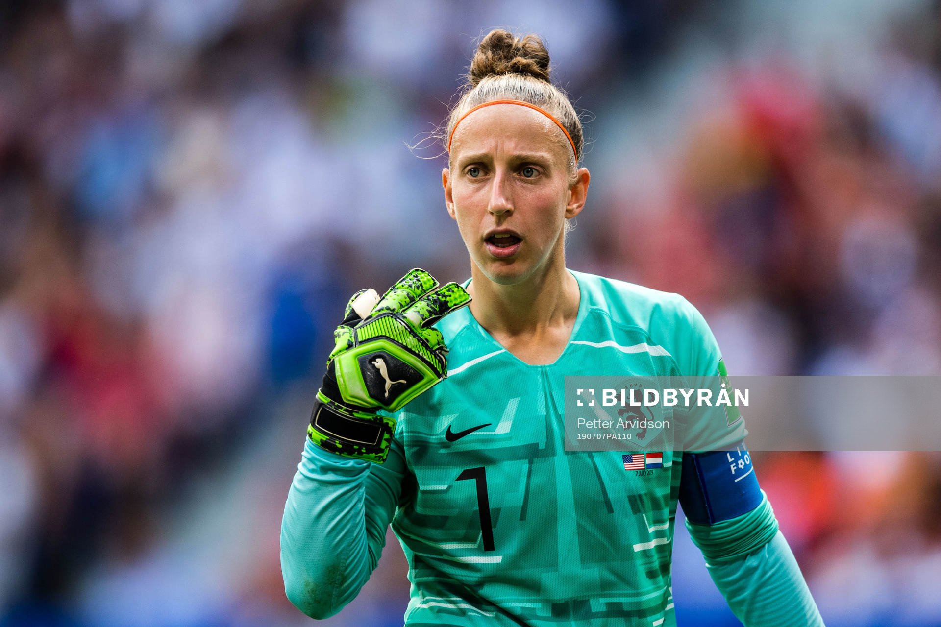 Goalkeeper Sari Van Veenendaal of Netherlands