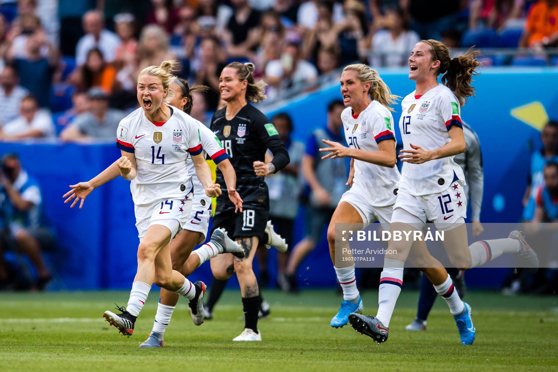 Emily Sonnett  of USA celebrates