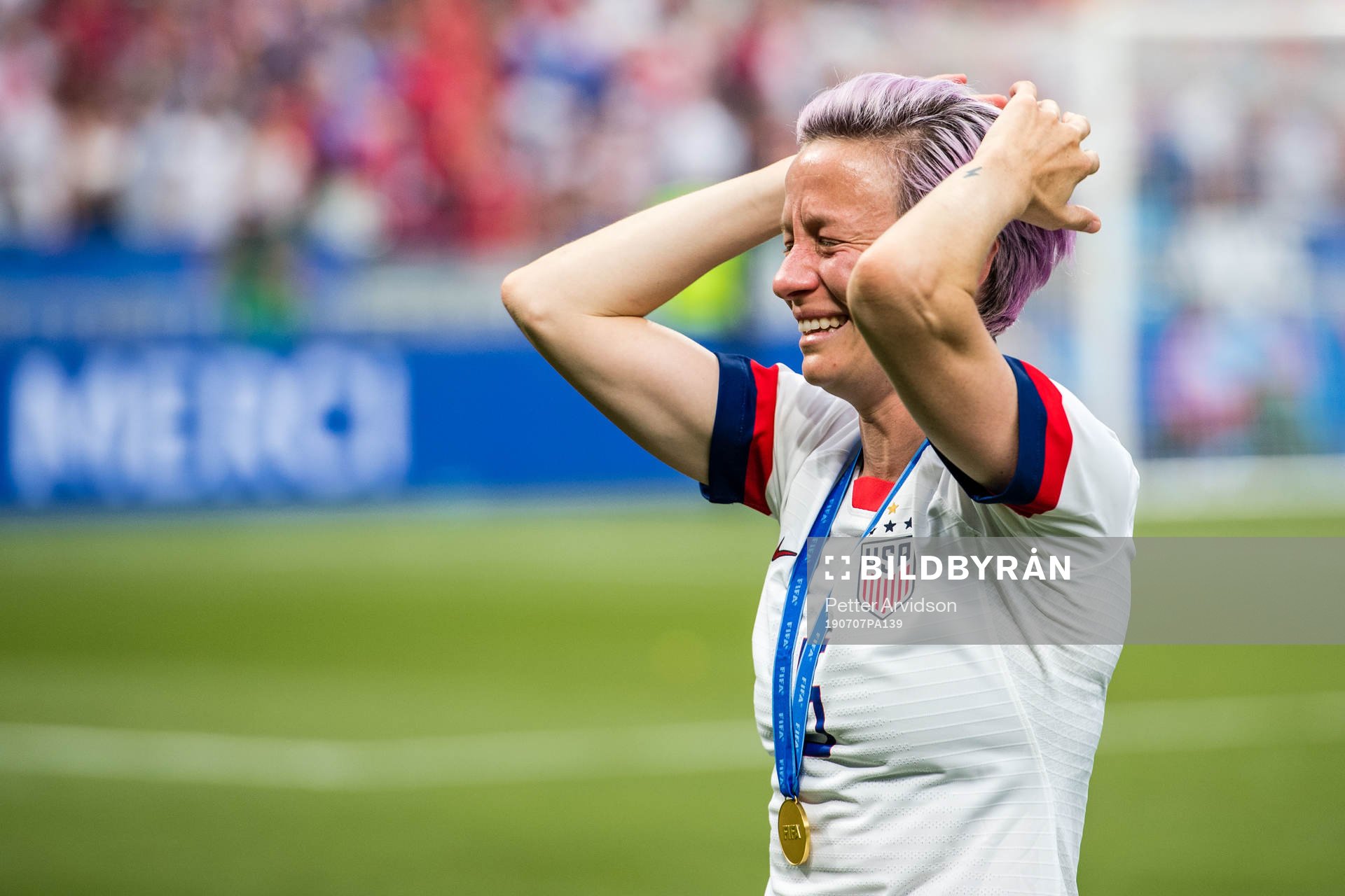 Megan Rapinoe of USA celebrates winning the FIFA Women's
