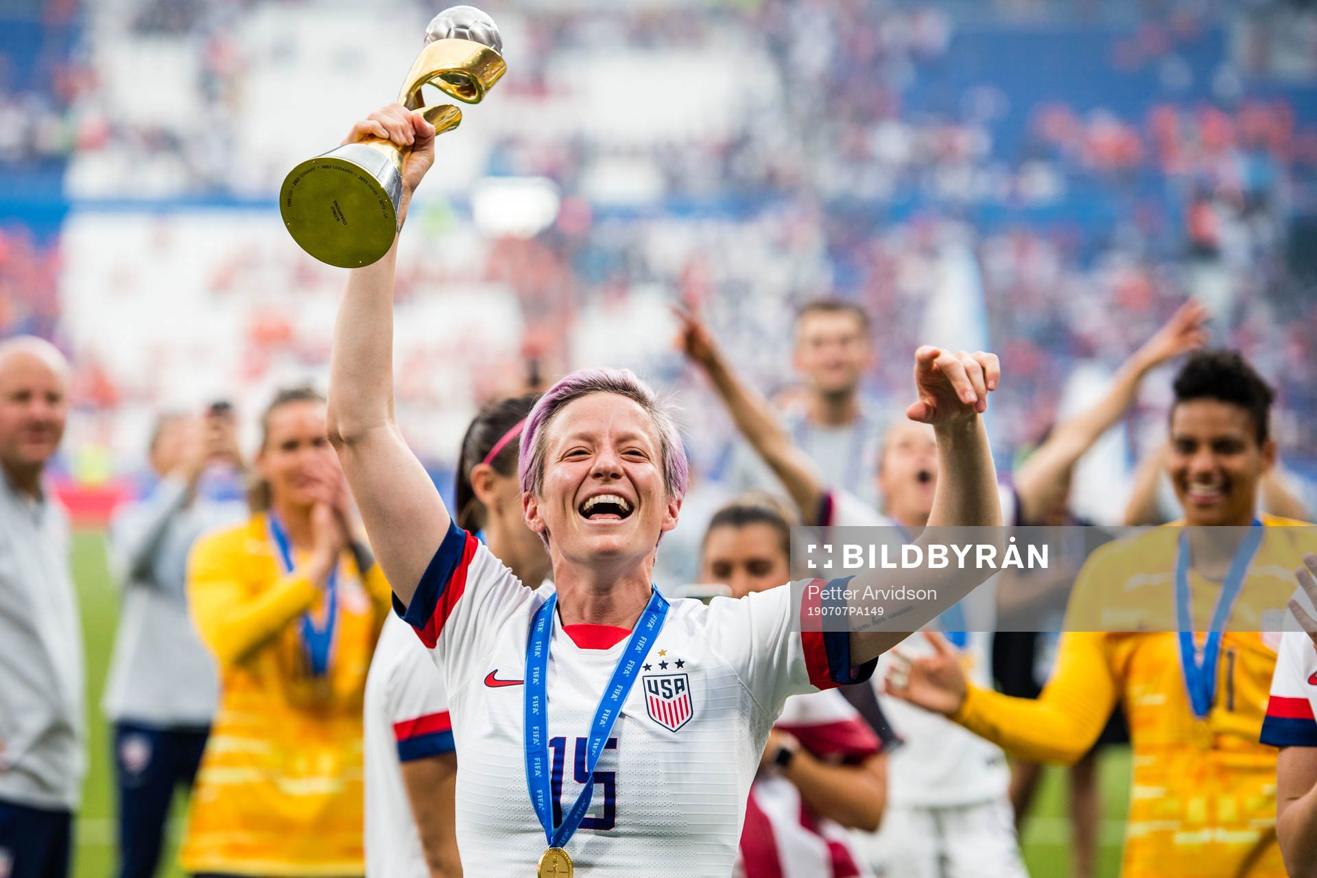 Megan Rapinoe of USA celebrates winning the FIFA Women's