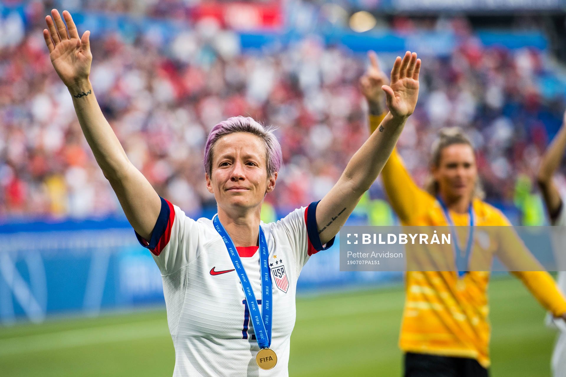 Megan Rapinoe of USA celebrates winning the FIFA Women's