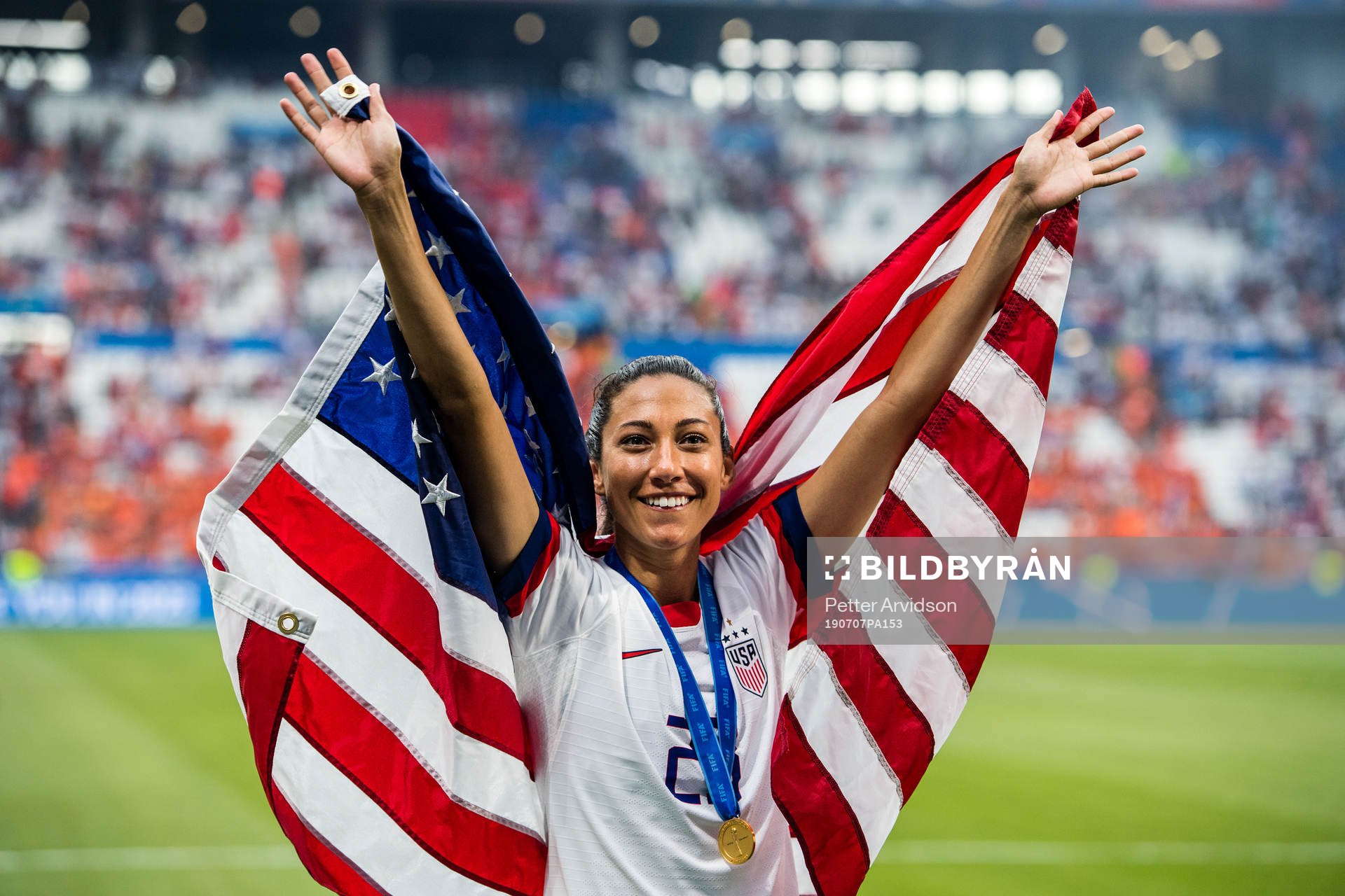 Christen Press of USA celebrates winning the FIFA Women's