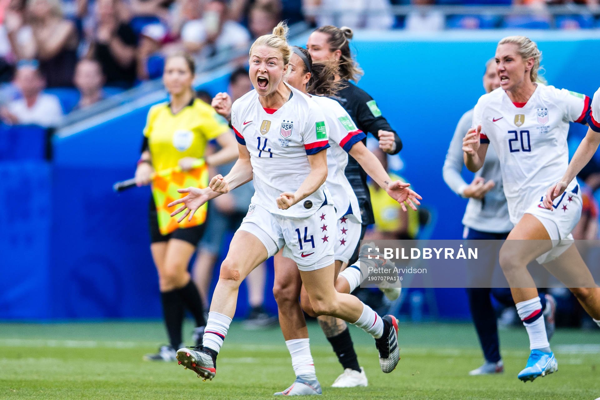Emily Sonnett of USA celebrates