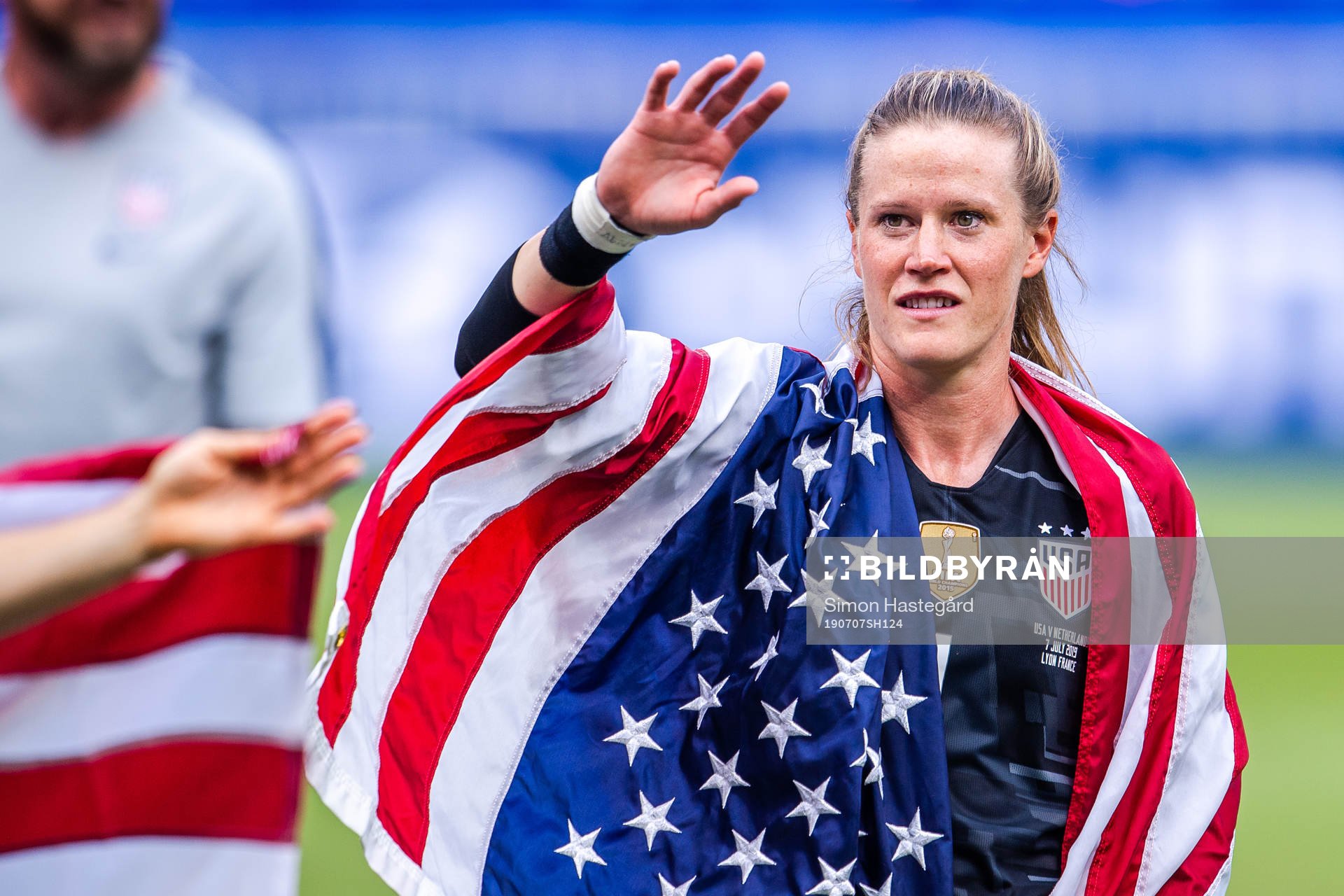 Goalkeeper Alyssa Naeher  of USA celebrates