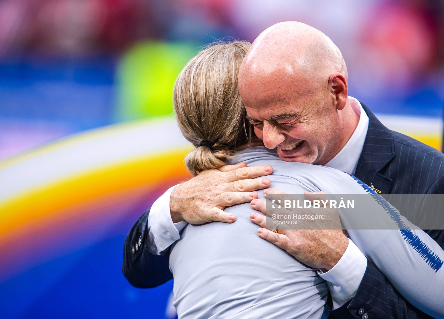 Jillian Ellis, head coach of USA and Gianni Infantino,