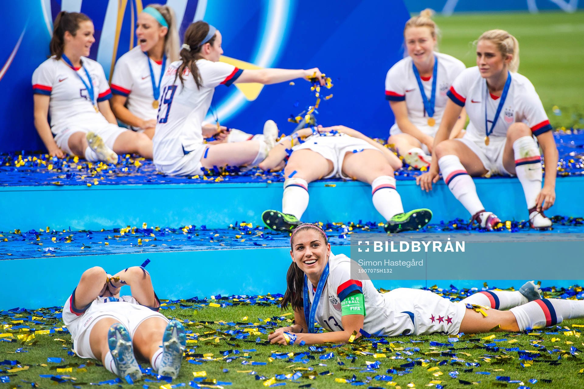 Alex Morgan of USA celebrates
