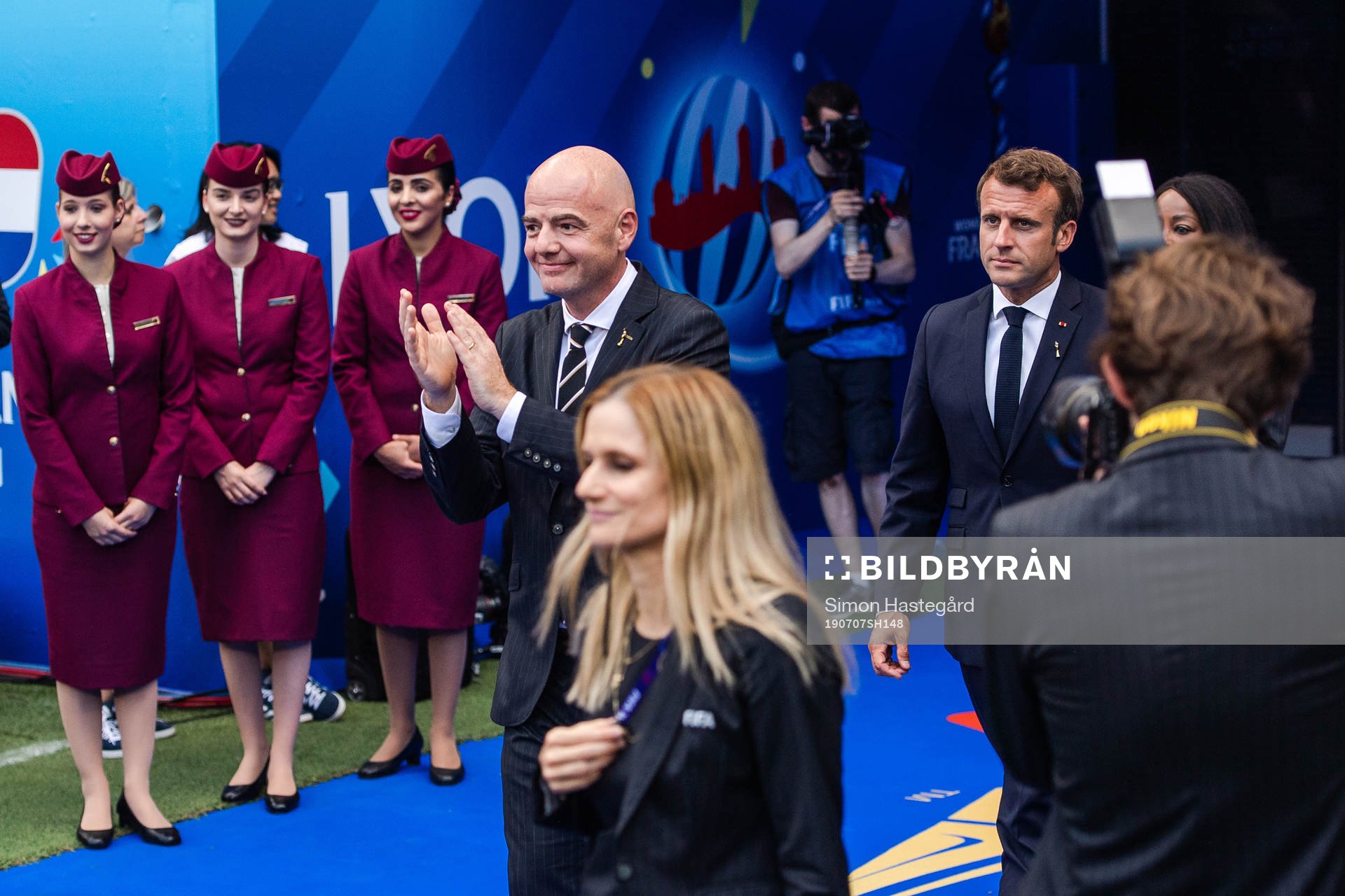 Gianni Infantino, Fifa president, and Emmanuel Macron,