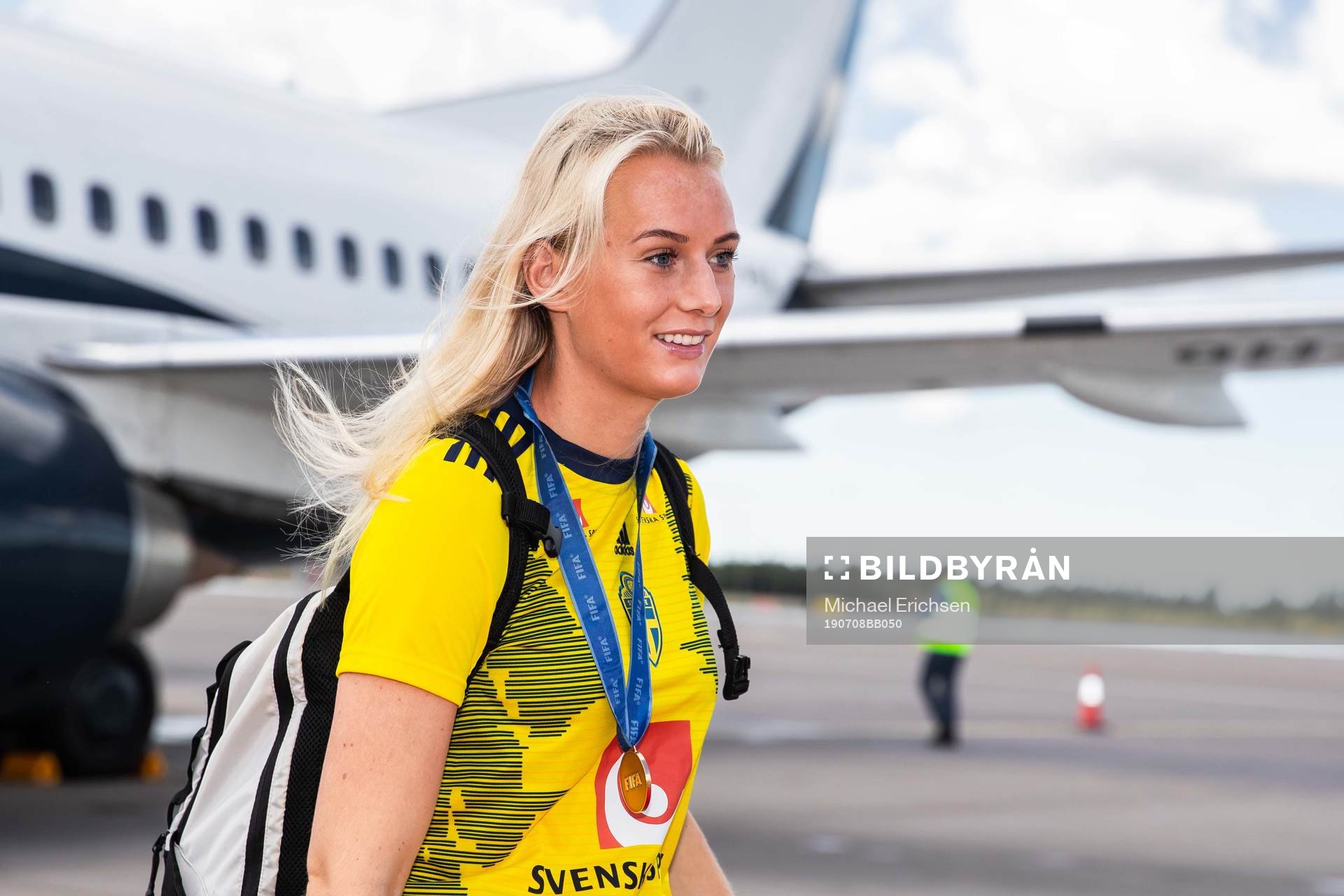 Stina Blackstenius arrives at Landvetter