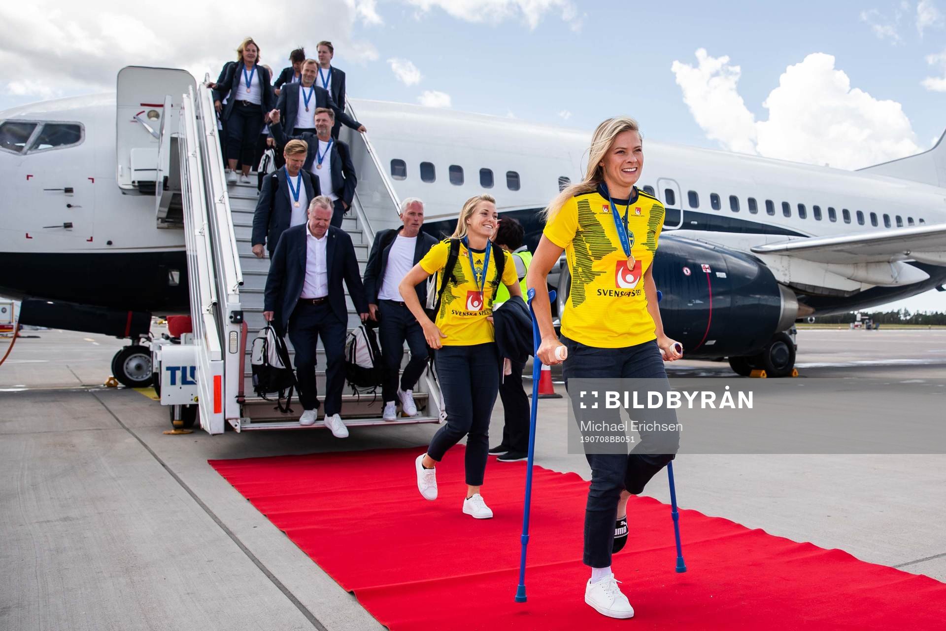 Fridolina Rolfö arrives at Landvetter