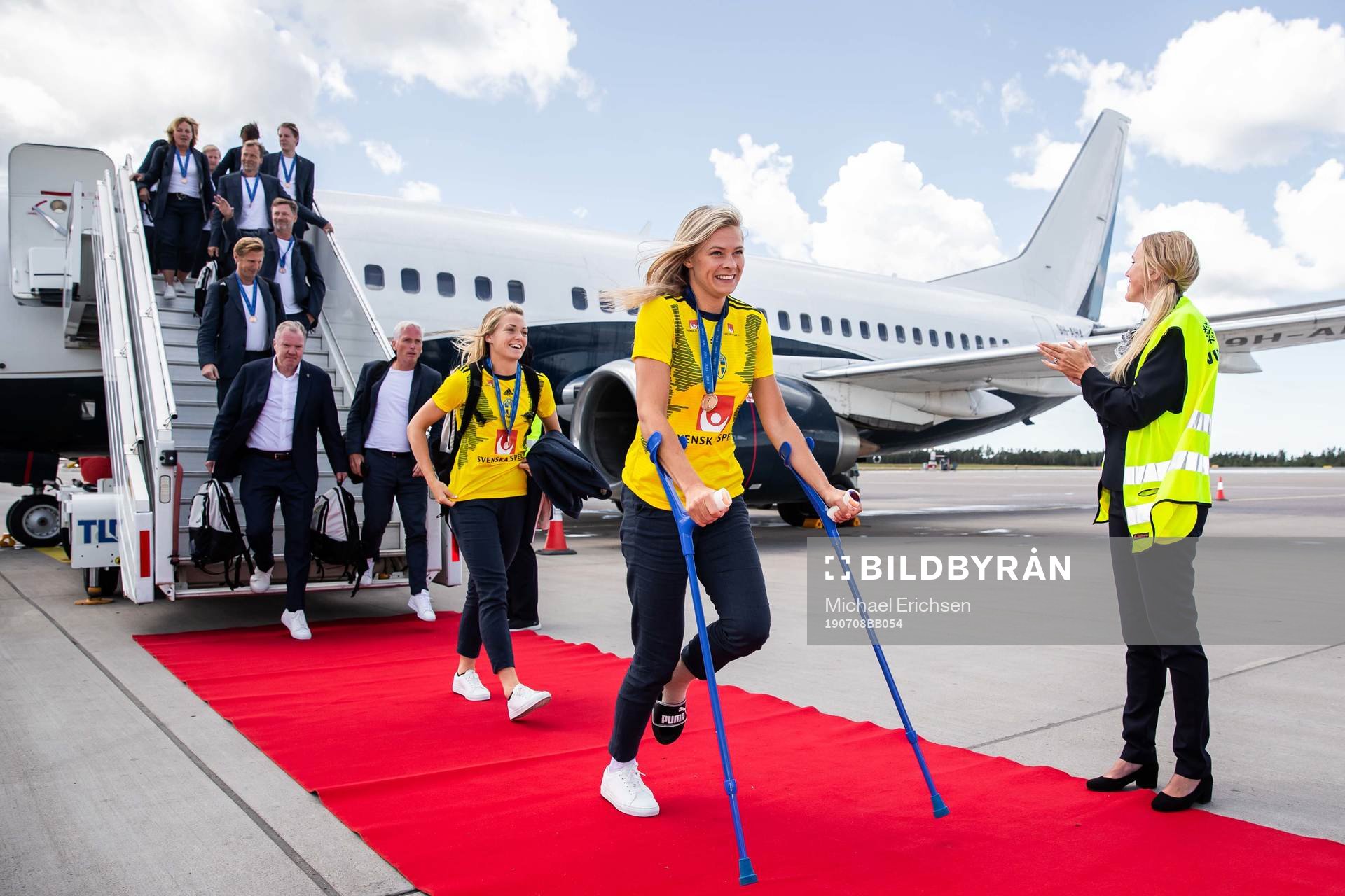 Fridolina Rolfö arrives at Landvetter