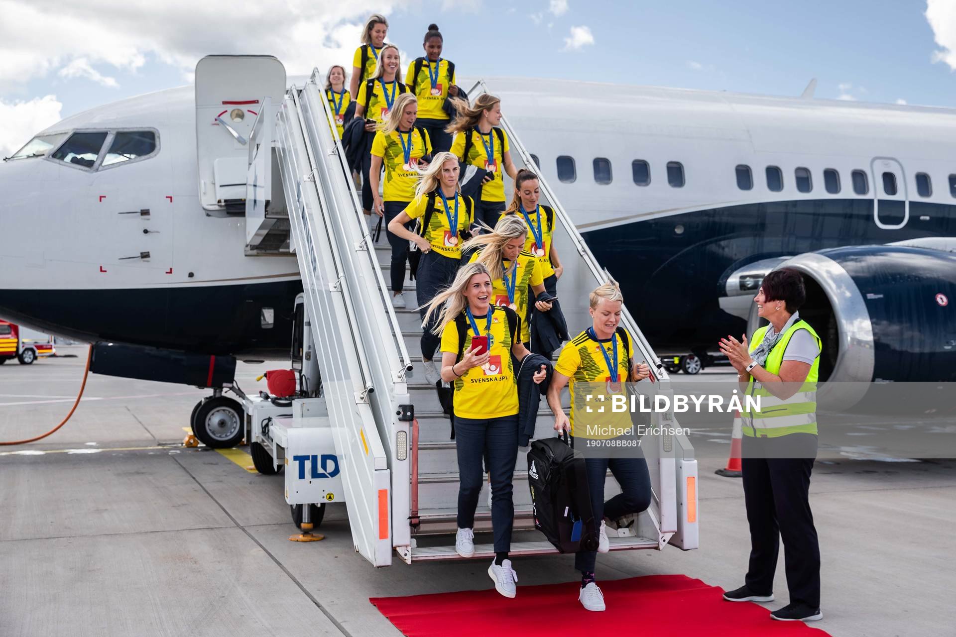 Olivia Schough, Linda Sembrant and Nilla Fischer arrive at