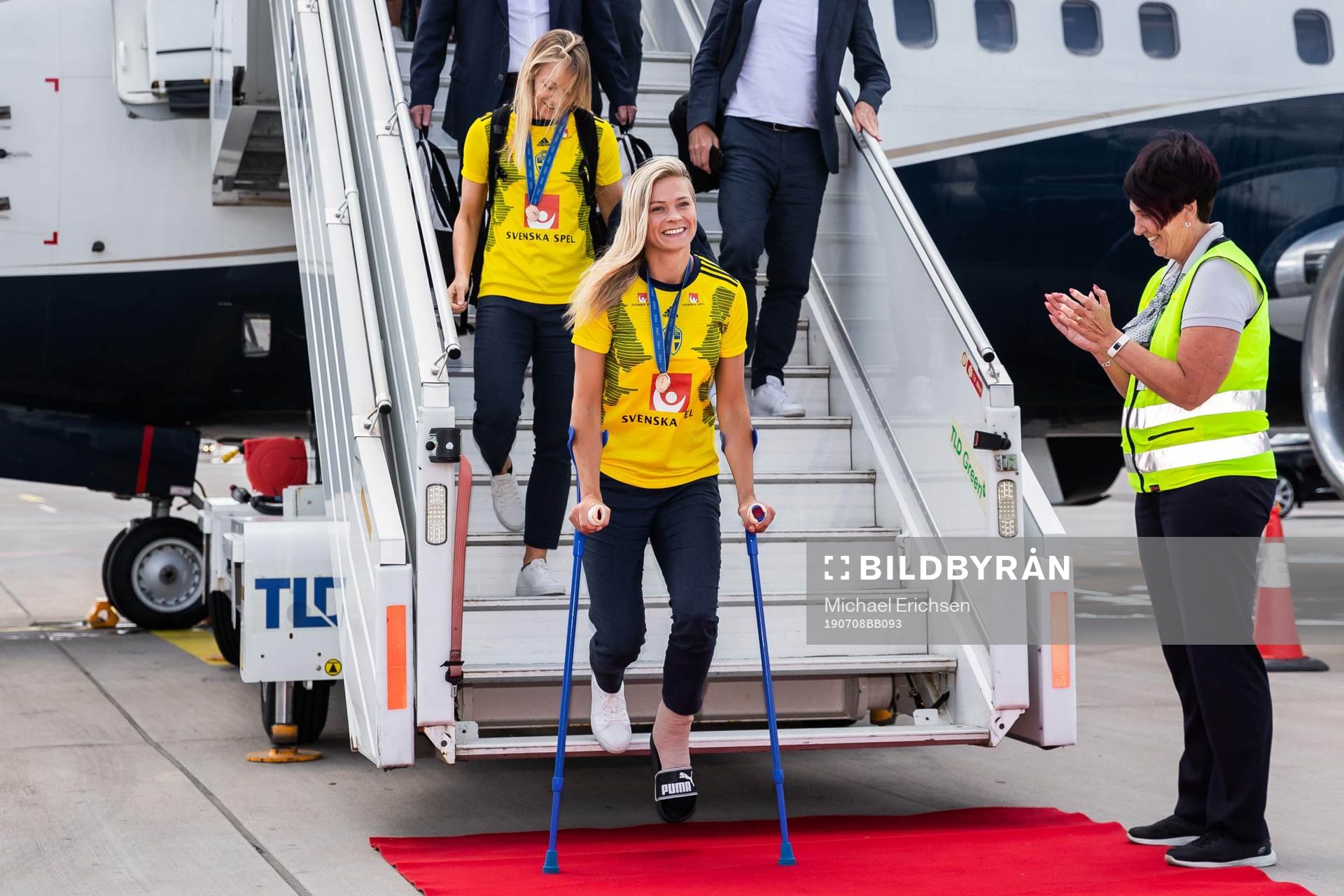 Fridolina Rolfö arrives at Landvetter