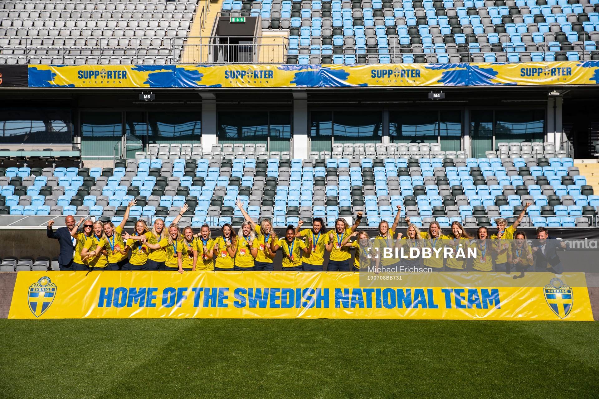 The players pose for a team group photo