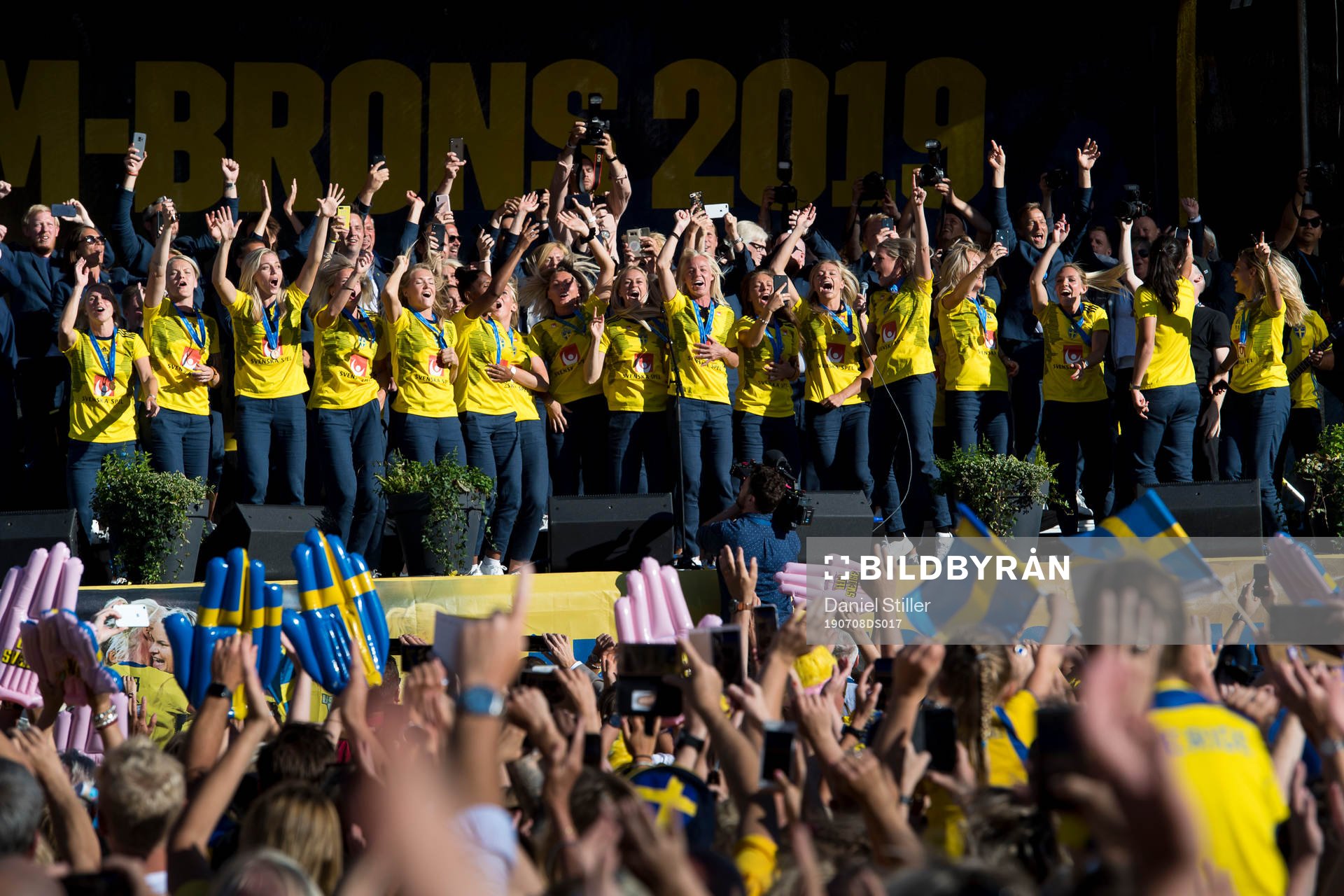 Singing and cheering
