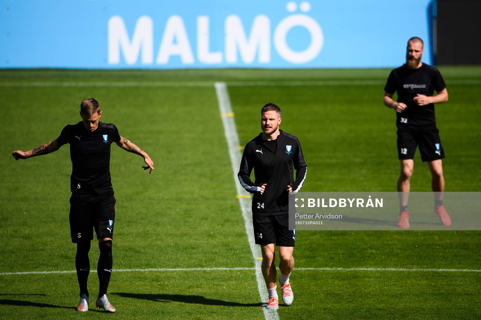 Sören Rieks, Lasse Nielsen and Jo Inge Berget of Malmö FF